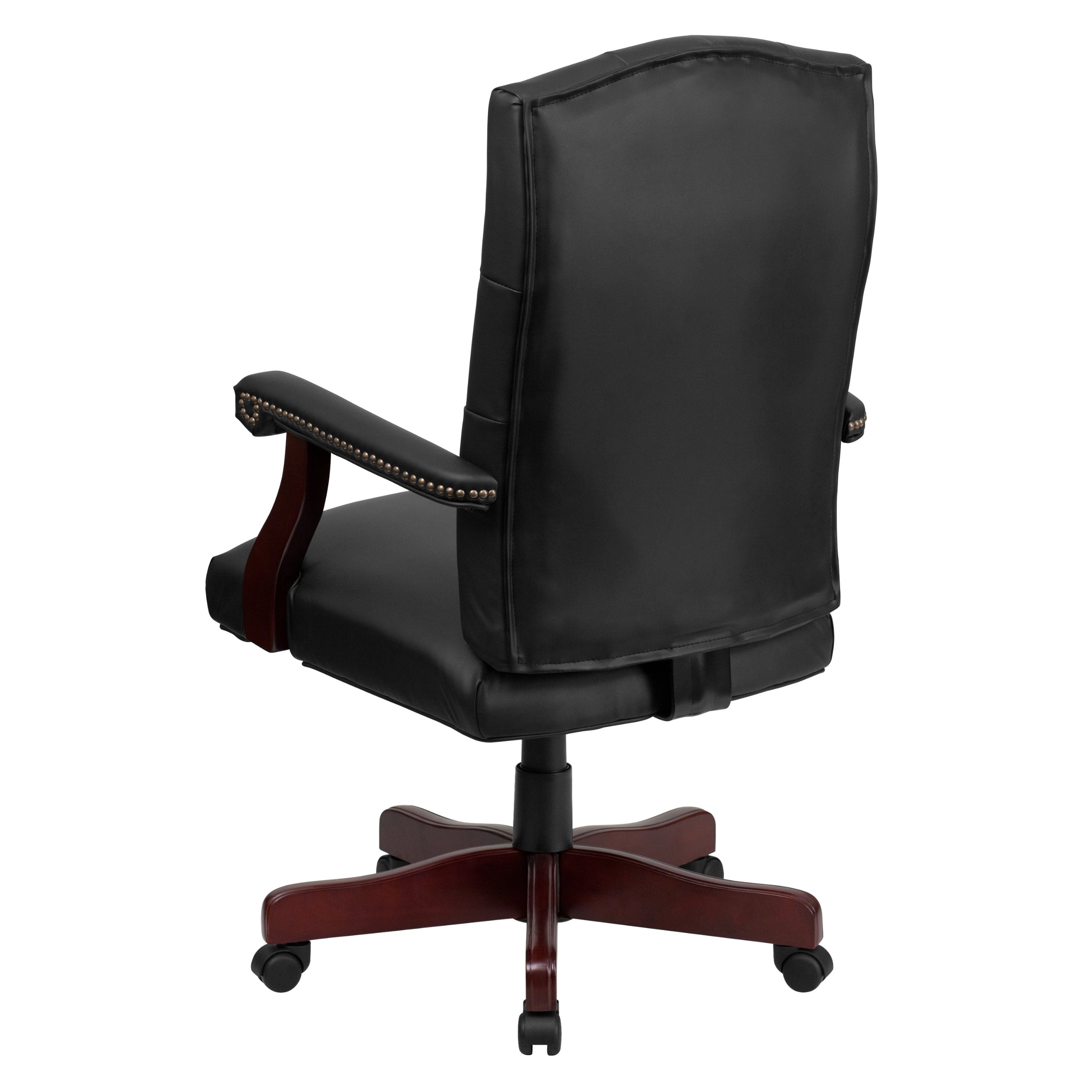 Martha Washington Black LeatherSoft Executive Swivel Office Chair with Arms - Ergonomic High Back Desk Chair for Home Office, Conference Room & Executive Suites
