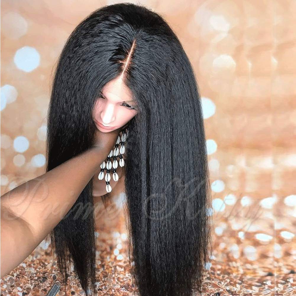 9A Brazilian Human Hair Wigs for Black Women - Glueless Lace Front Wig with Baby Hair, Pre-Plucked Kinky Straight 130% Density (12 Inch) - Perfect for Daily Wear, Parties & Special Occasions