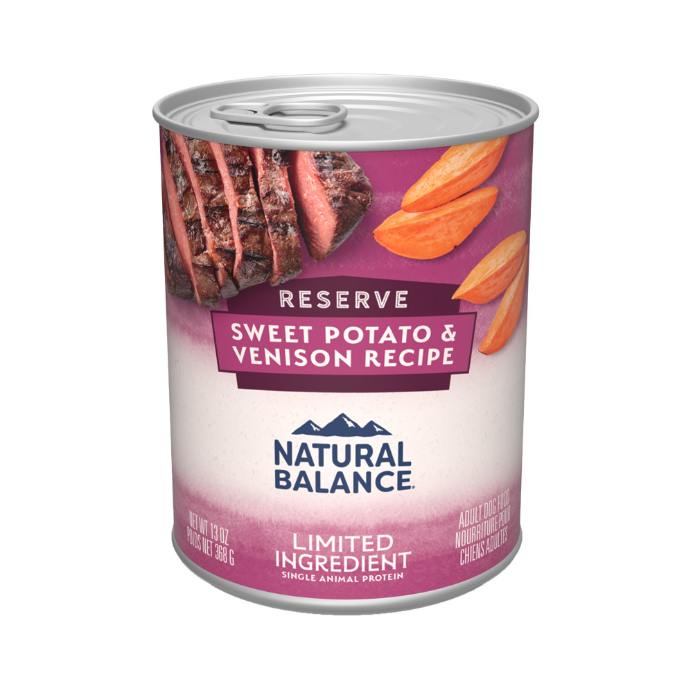 Natural Balance L.I.D. Limited Ingredient Diets Sweet Potato & Venison Grain-Free Canned Dog Food - Hypoallergenic Recipe for Dogs with Sensitive Stomachs & Allergies - Perfect for Digestive Health & Skin Support