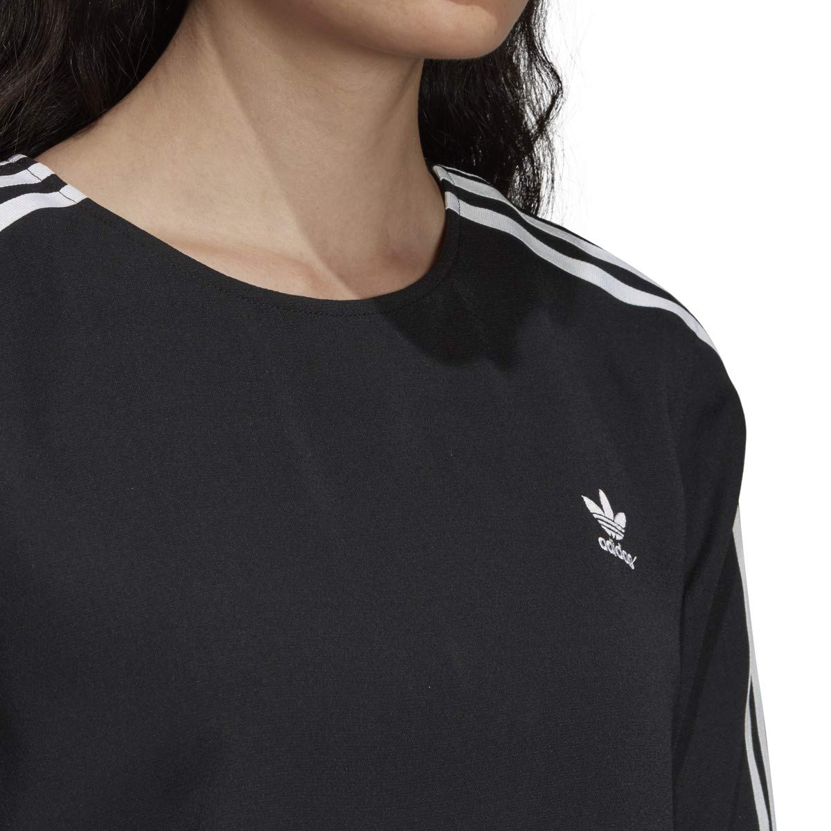 Adidas Originals 3-Stripes Women's T-Shirt - Black/White - Size 2XS - DX3695 | Casual Streetwear & Athletic Style for Everyday Wear