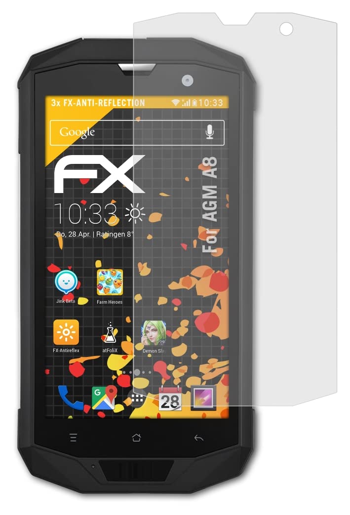 AGM A8 Screen Protector - 3-Pack Anti-Glare & Shockproof Tempered Glass Film - Perfect for Outdoor Use, Gaming, and Daily Protection