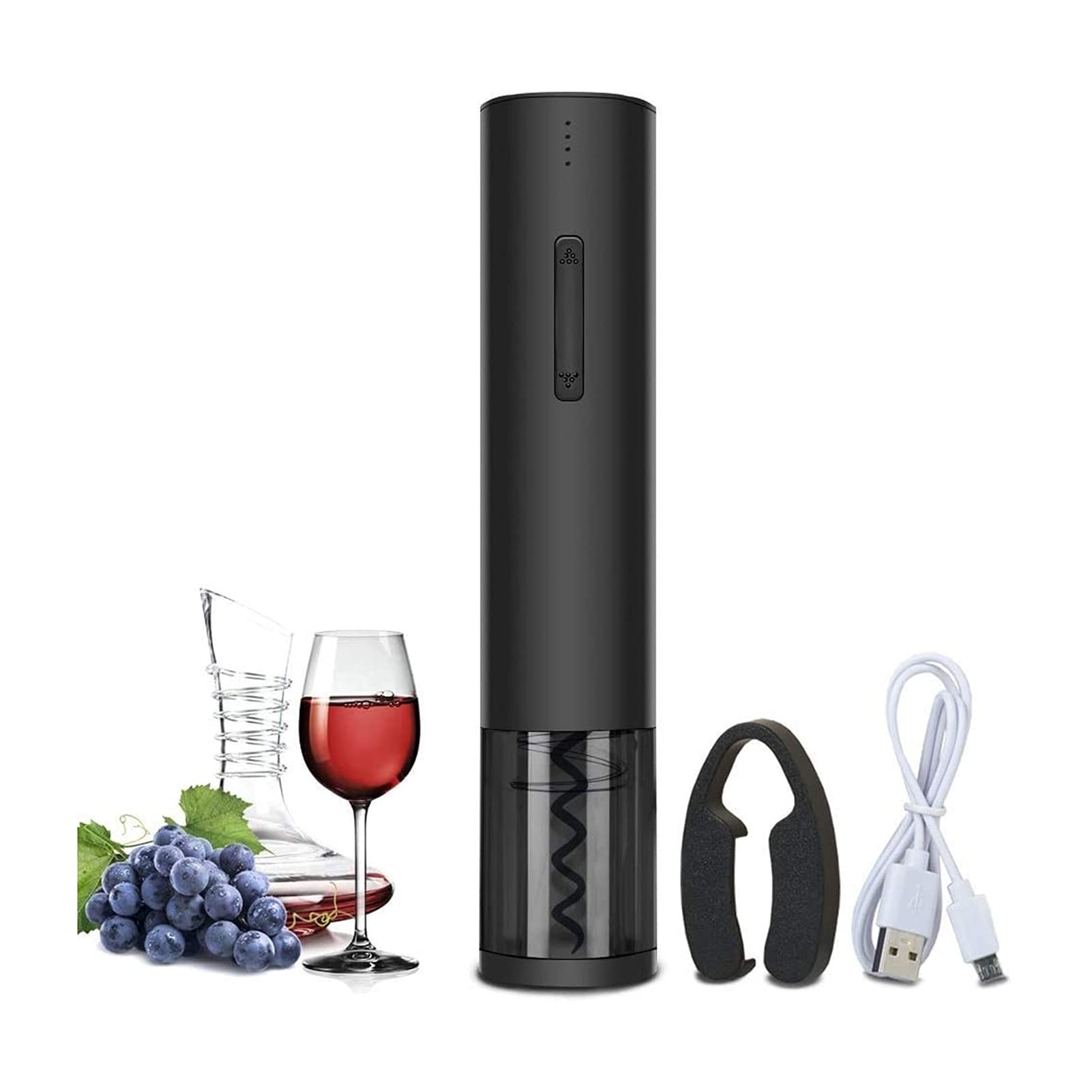 Rechargeable Electric Wine Bottle Opener Set with Automatic Corkscrew, Foil Cutter & Pourer - USB Charging for Easy Wine Opening - Perfect for Home Bars, Parties & Gifts