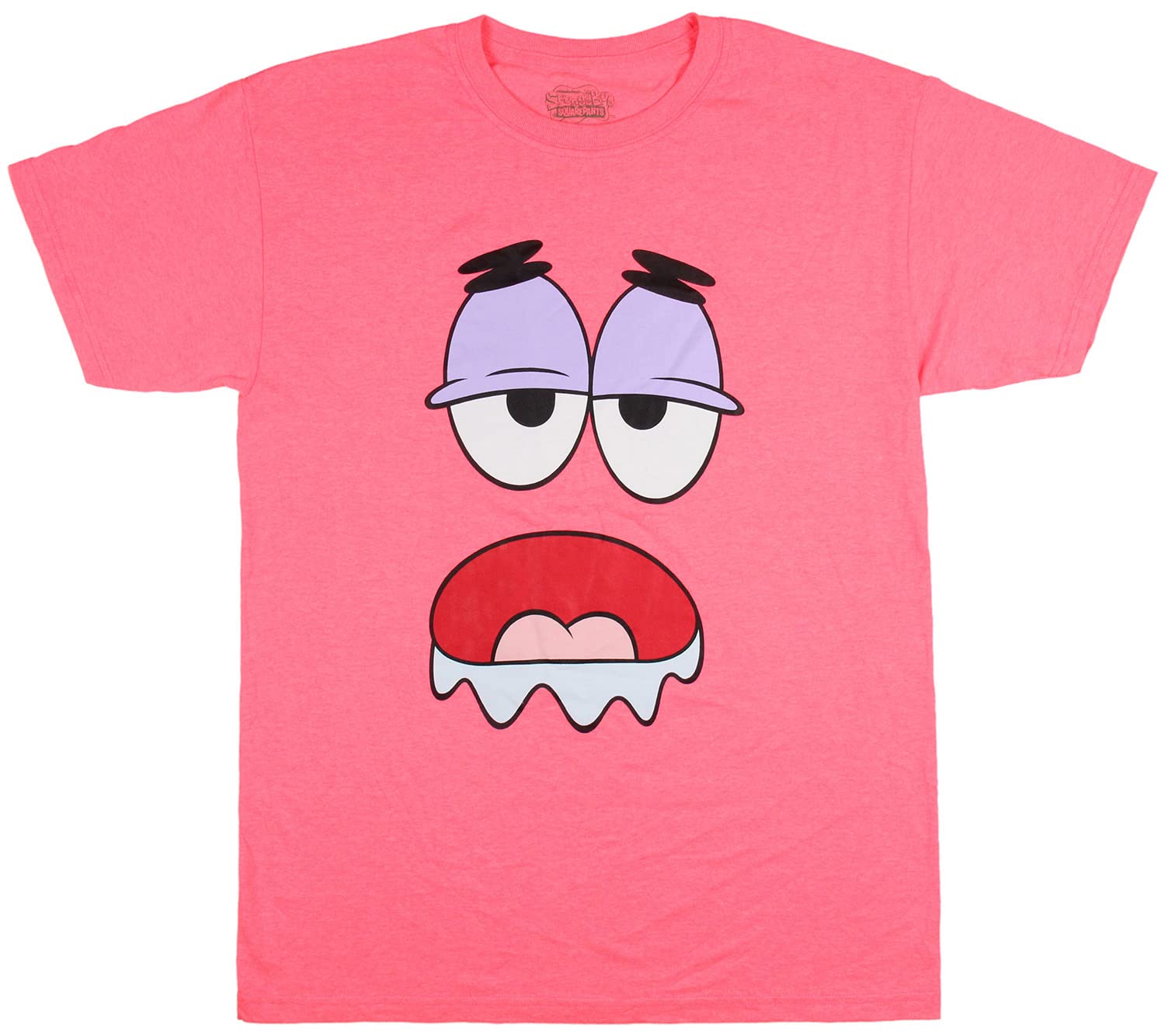 SpongeBob SquarePants Patrick Star Neon Pink Graphic T-Shirt for Men | Funny Cartoon Character Tee | Perfect for Cosplay, Comic Con & Casual Wear