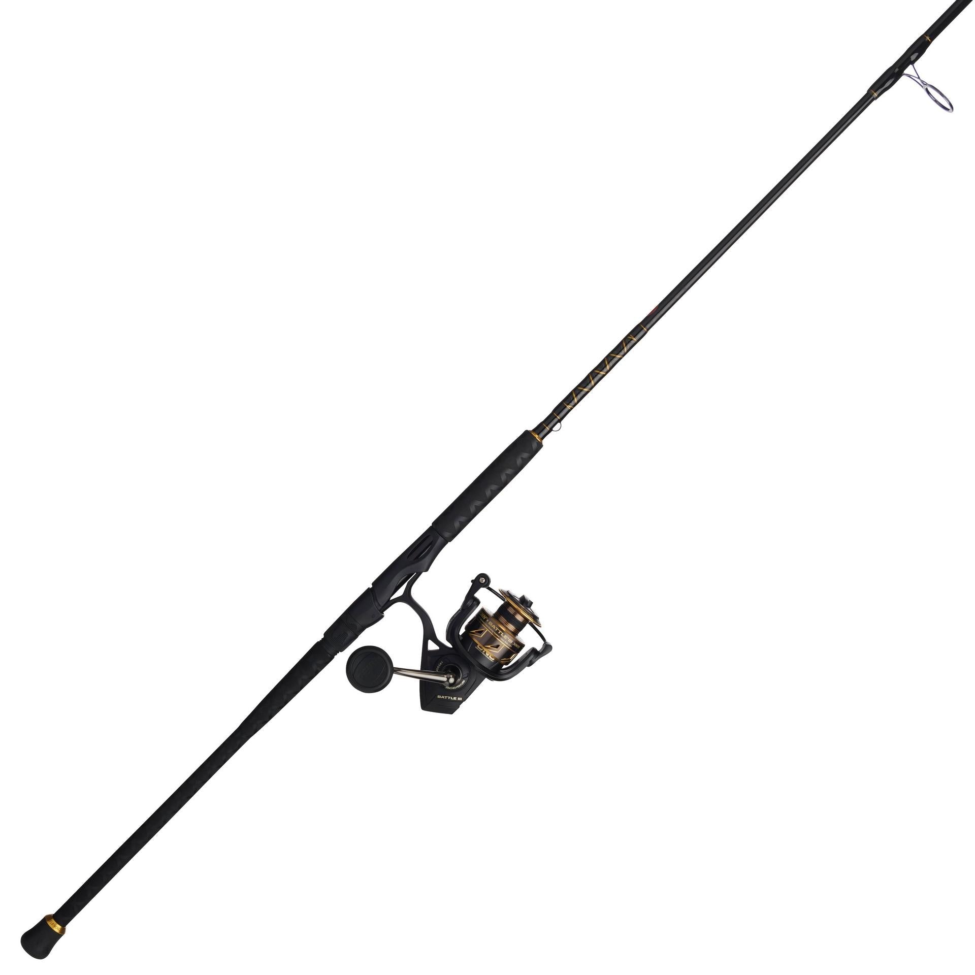 Battle® III Spinning Rod and Reel Combo - Premium Fishing Gear for Freshwater & Saltwater Anglers - Perfect for Bass, Trout, and Saltwater Fishing Adventures