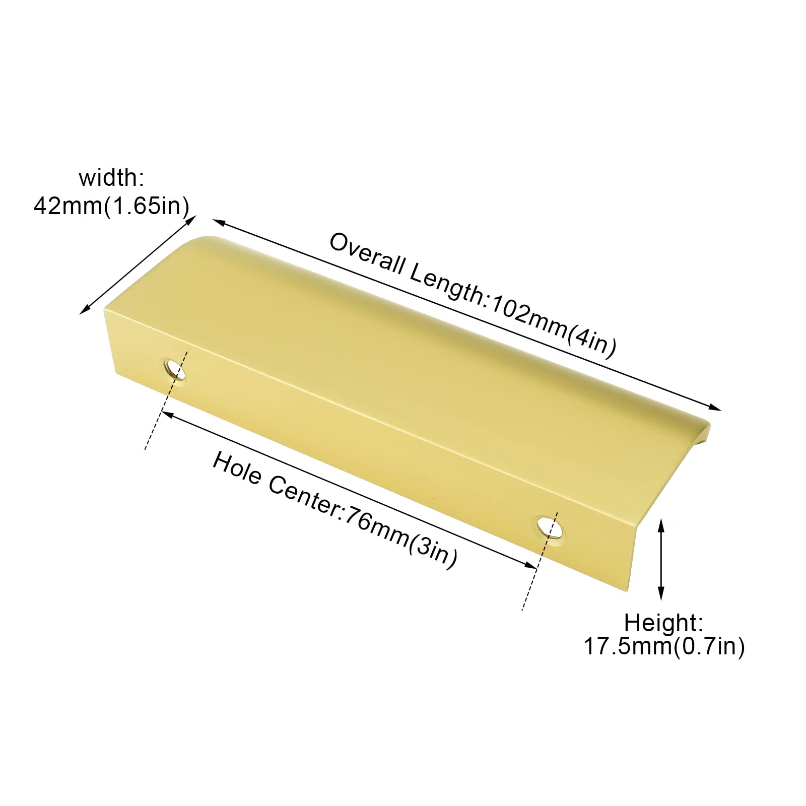 50 Pack 3 Inch Gold Kitchen Cabinet Handles - Matte Gold Edge Pulls for Dresser Drawers & Modern Cabinets - Durable Aluminum Alloy Hardware for Home & Office Use
