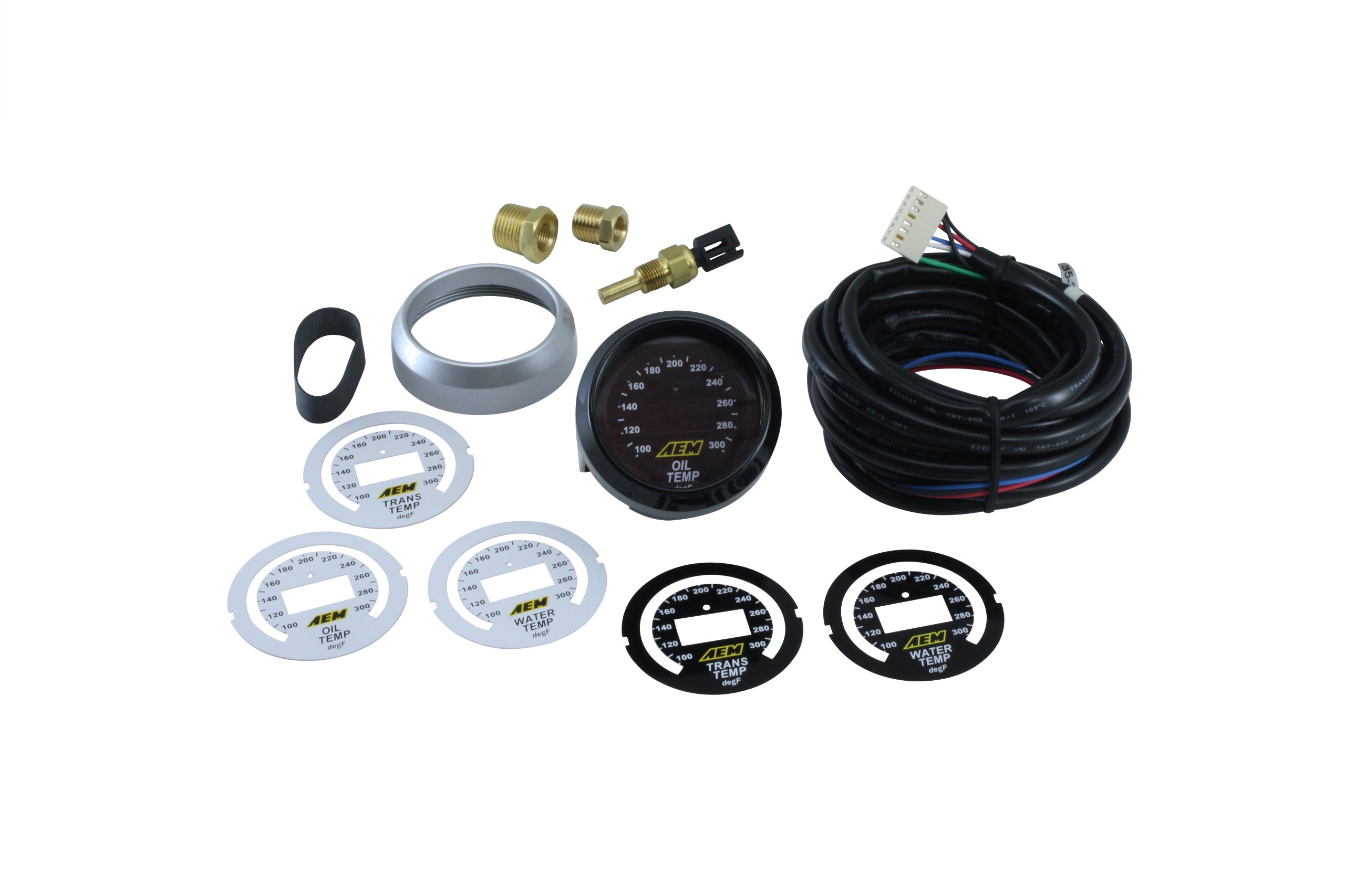 AEM 30-4402 100-300F Oil, Transmission & Water Temperature Gauge - Universal Automotive & Marine Engine Monitoring for Performance & Safety
