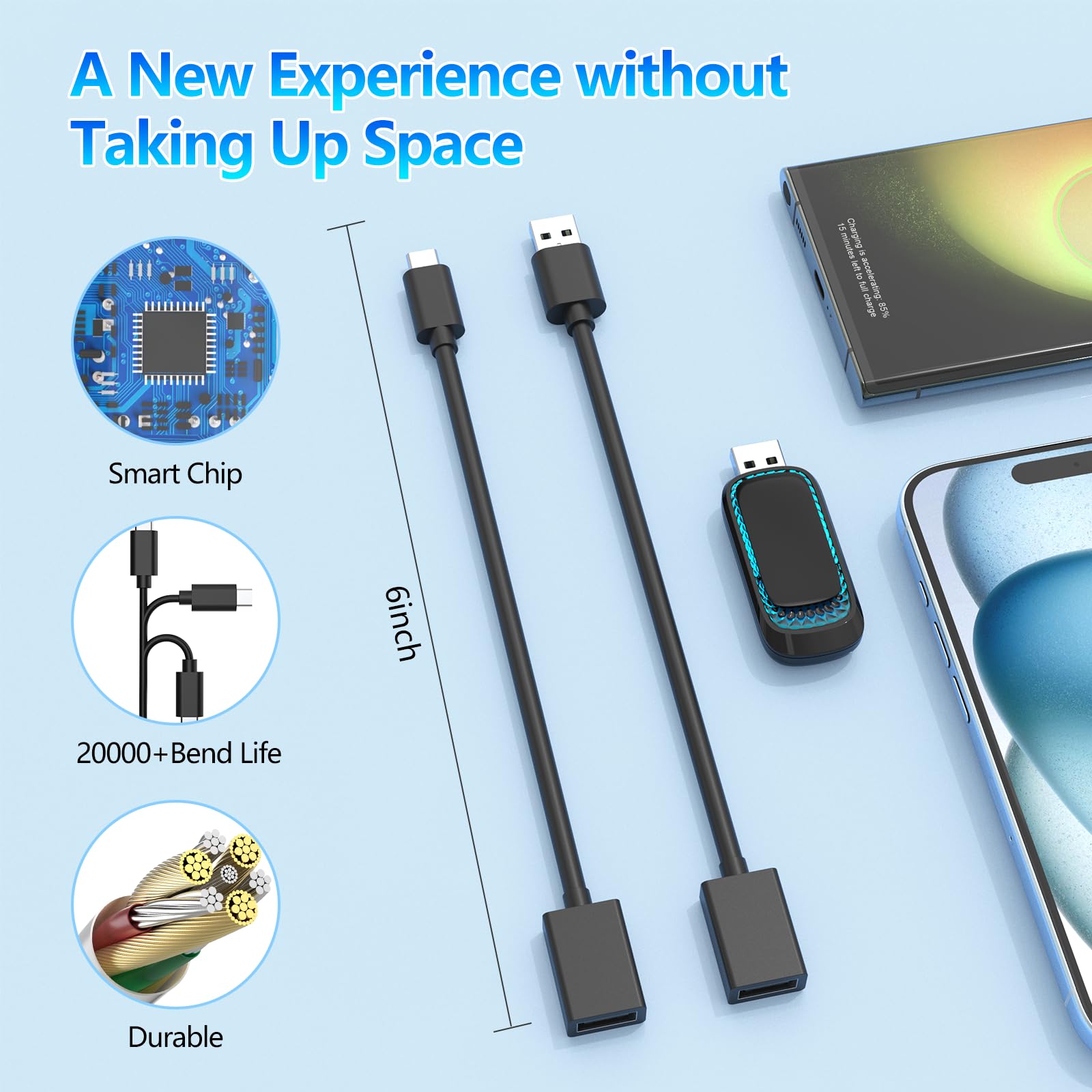 Wireless Android Auto & CarPlay Adapter - Mini USB Dongle Converts Wired to Wireless for iOS 10+/Android 11+ - Plug & Play for Seamless In-Car Connectivity - Perfect for Commuting, Road Trips & Hands-Free Navigation