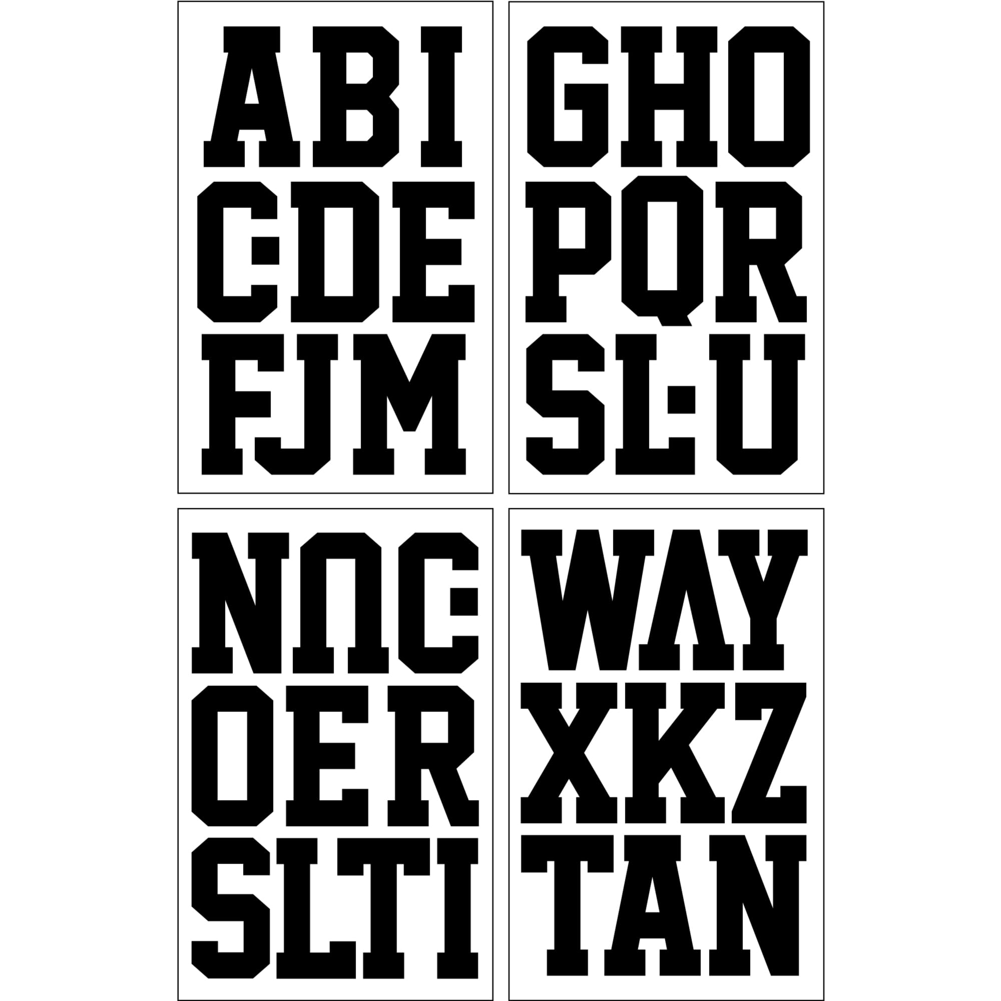 40 Pieces S.E.I Iron-On Letters - 3 Inch Sport Flock Letters for Clothing, Jerseys, Uniforms & T-Shirts (Black) | DIY Customization for Team Sports, School Uniforms & Personalized Apparel