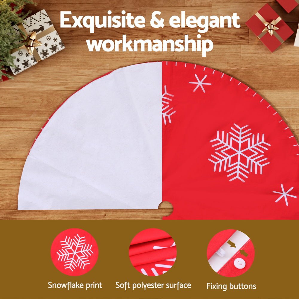 120cm Christmas Tree Skirt with Snowflake Design - Holiday Party Decorations for Xmas Home Decor & Festive Celebrations