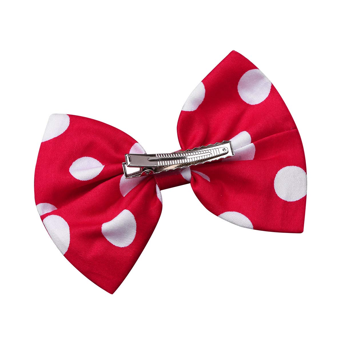 ACSUSS Toddler Girls Cotton Pleated Polka Dot Suspender Skirt Set with Bow Hair Clips - Cute Outfit for Baby Photos, Birthday Parties & Special Occasions