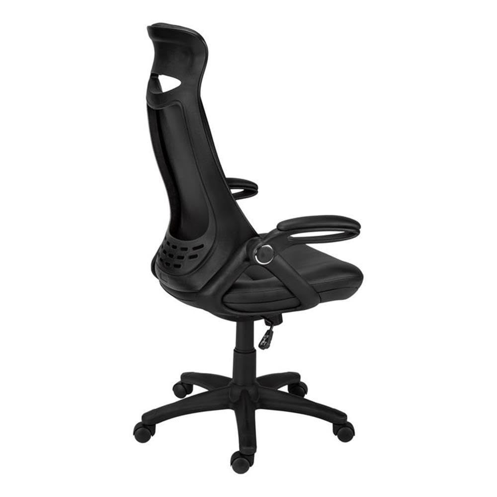 Monarch Specialties I 7276 Ergonomic Office Chair - Adjustable Height Swivel Chair with Armrests, Black Fabric & Metal Frame for Computer Desk - Perfect for Home Office, Gaming & Workspace