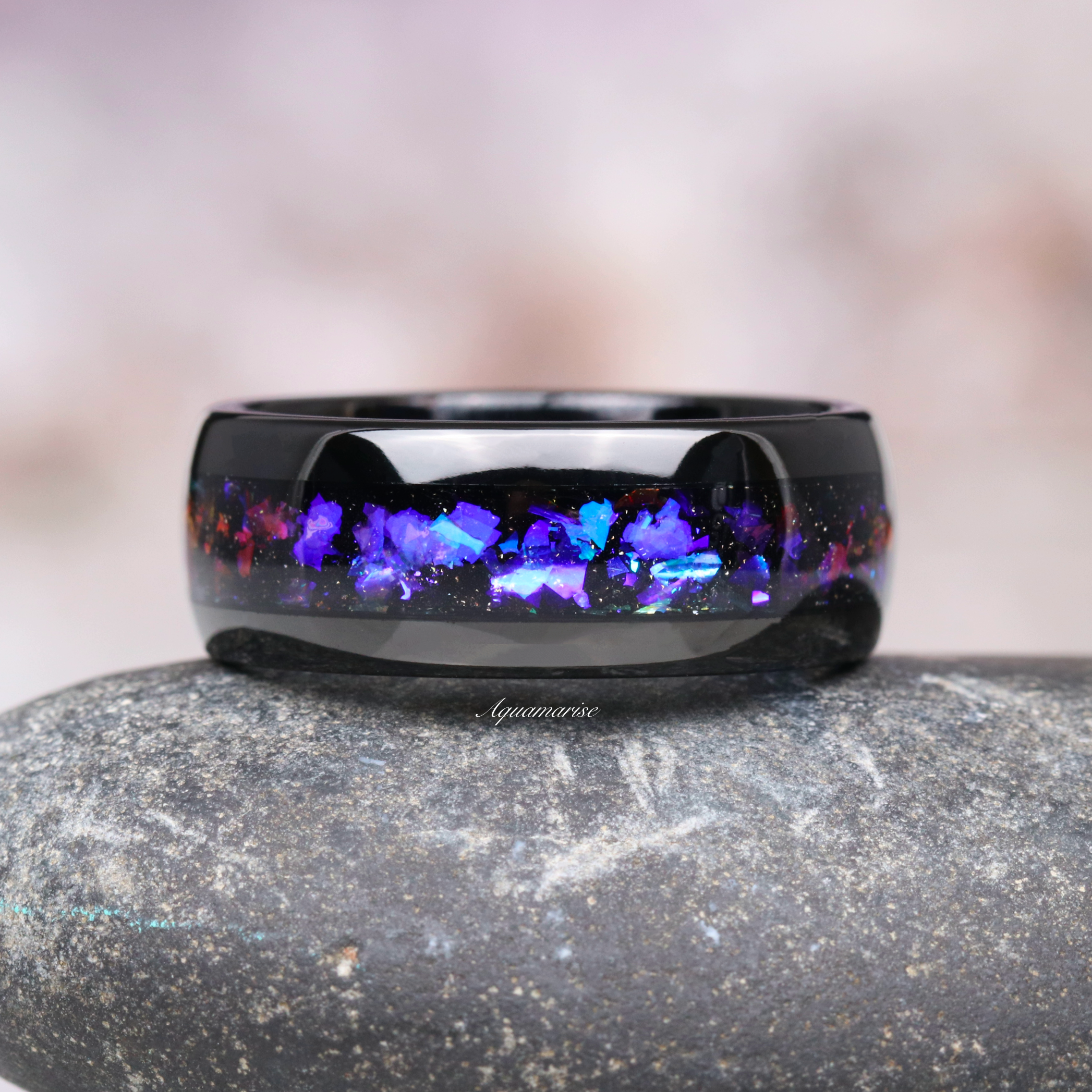 Orion Nebula & Tanzanite Couples Ring - Matching Wedding Bands for Him and Her - Elegant Gemstone Promise Rings for Anniversaries, Engagements, and Romantic Gifts