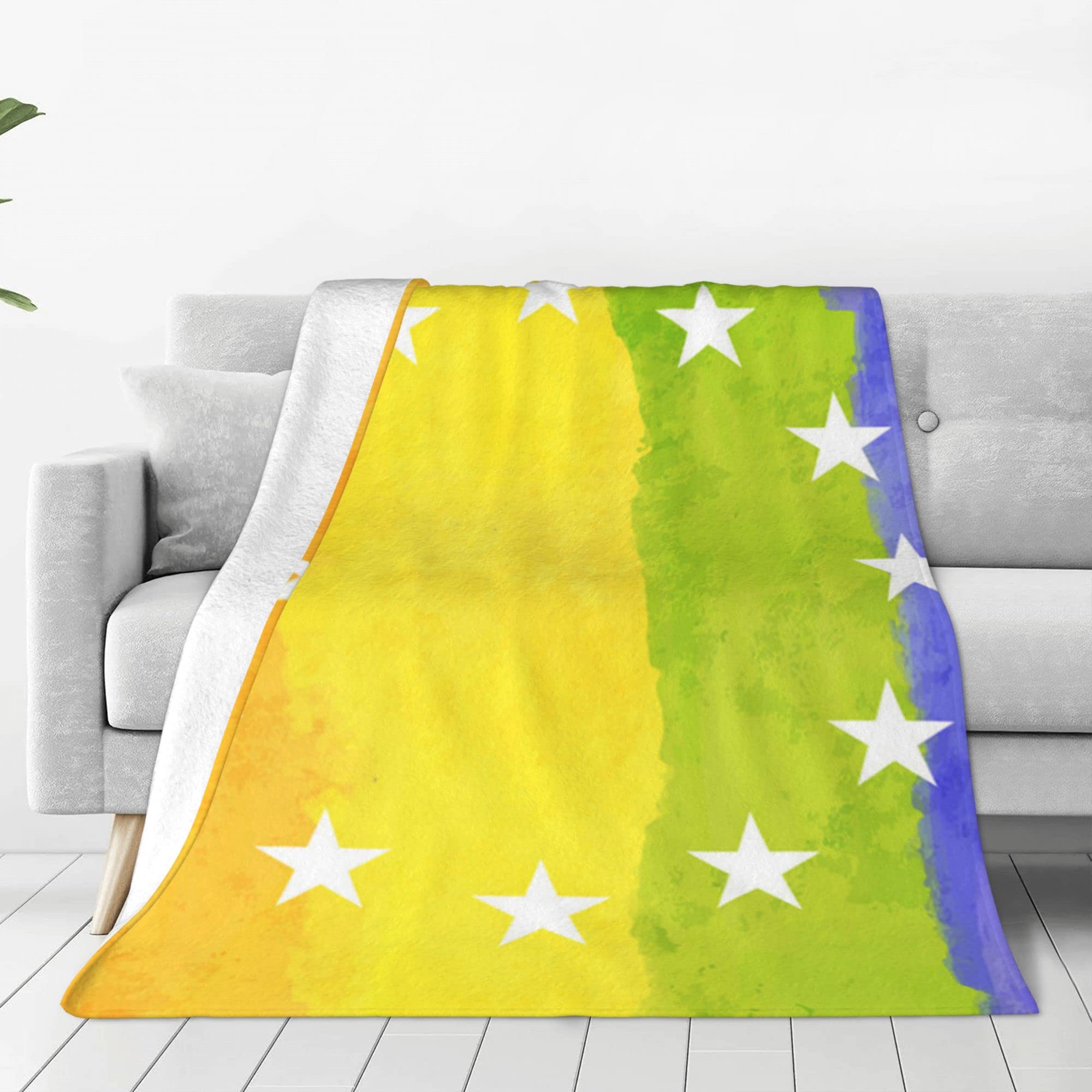 Soft Flannel Pride LGBT Flag Throw Blanket - Cozy Microfiber Blanket for Bed, Couch & Sofa - European Style Summer Blanket for Teens, Boys & Girls - Perfect for Lounging, Netflix Nights & Pride Celebrations