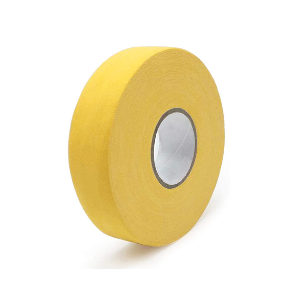 Premium Hockey Stick Tape - 25mm x 25m Multipurpose Sports Cotton Tape for Ice & Roller Hockey Sticks, Lacrosse, Baseball Bats | Blade & Handle Protection | Durable Grip & Shock Absorption | Perfect for Game Day & Practice (Yellow)