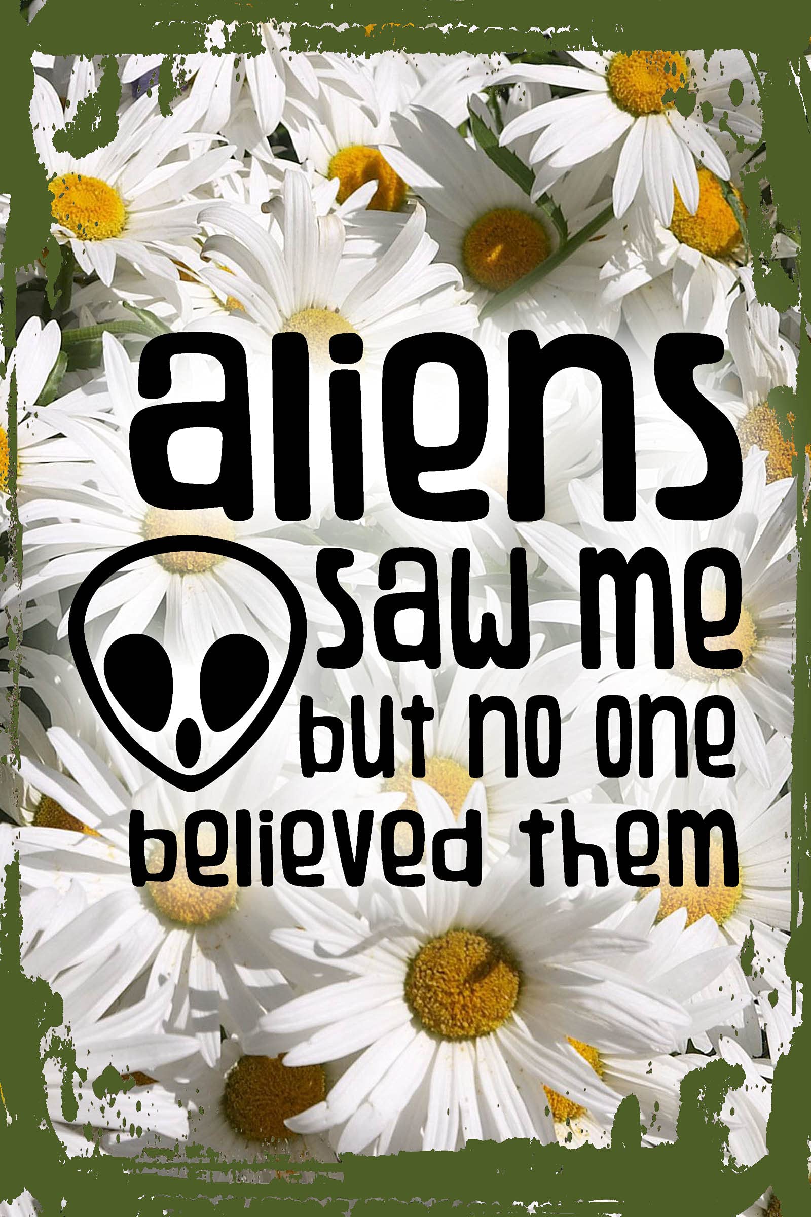 Funny UFO Alien Wall Art - 'Aliens Saw Me But No One Believes Them' Space Themed Hanging Sign (8x12 Inches) - Perfect for Home Decor, Office Humor & Sci-Fi Gift Ideas