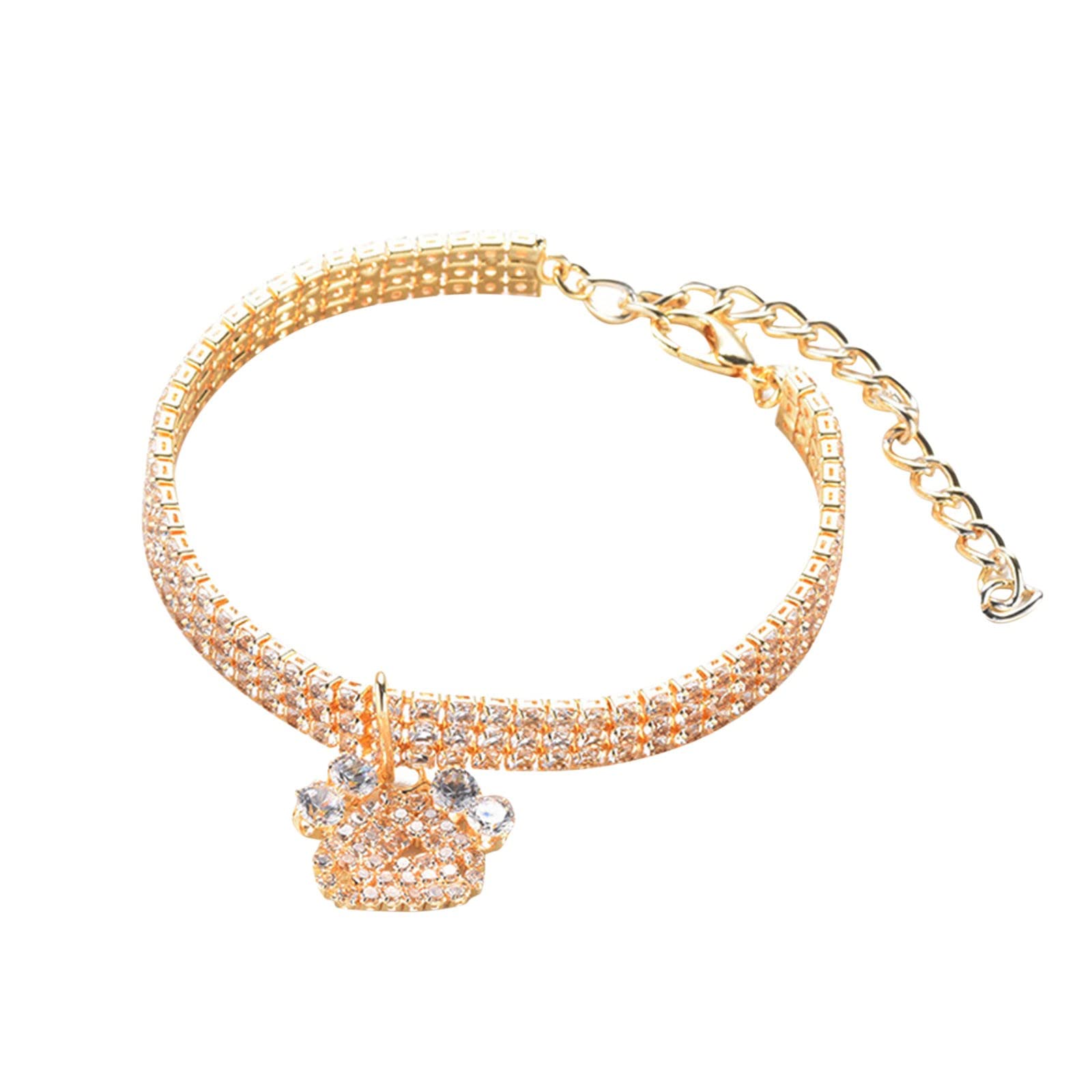 Personalized Rhinestone Pet Necklace with Small Footprints - Adjustable Sizes (S/M/L) for Dogs & Cats - Elegant Bow Tie Collar for Boy & Girl Pets | Perfect for Special Occasions, Pet Parties & Daily Fashion Accessories