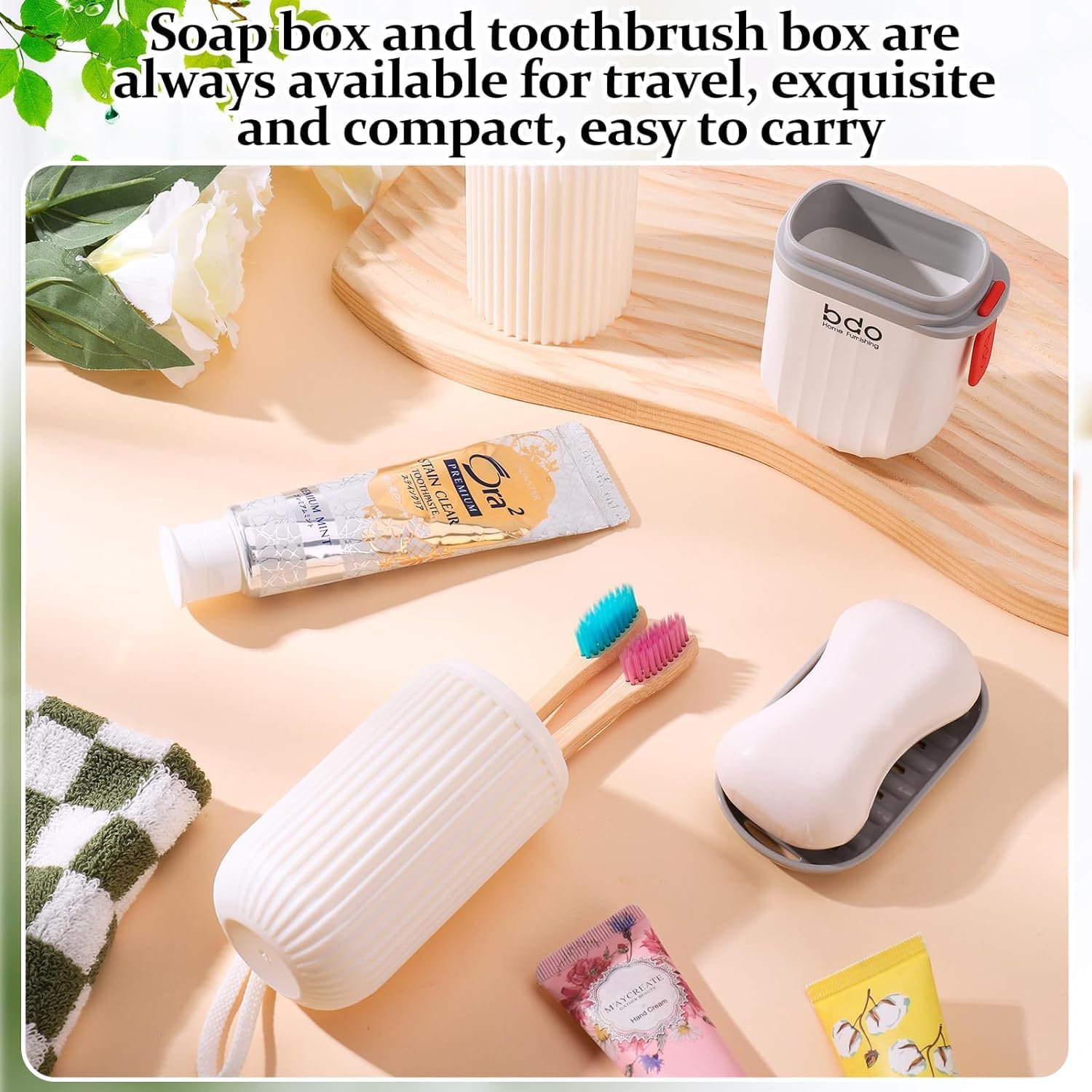 Kienlix Travel Soap Case & Toothbrush Holder Set - Durable Waterproof Soap Box with Lid, Leakproof Shower Organizer with Handle - Perfect for Bathroom, Camping, Outdoor & Travel Essentials