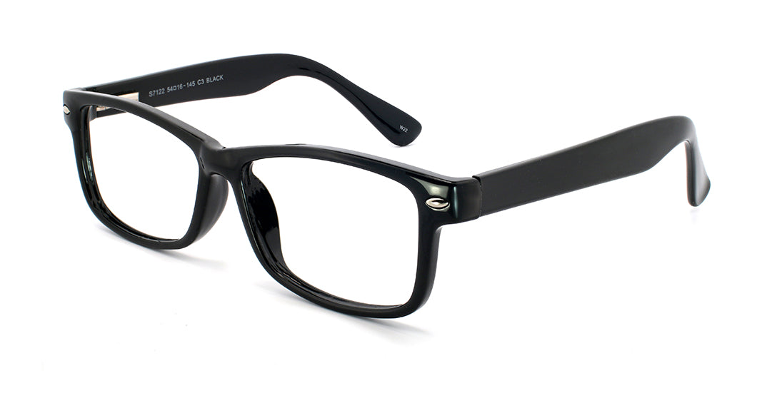 Modern Rectangular Eyeglasses S7122 - Trendy Thin Metal Frame Eyewear for Men & Women | Lightweight Comfortable Reading & Fashion Glasses for Office, Driving & Daily Use