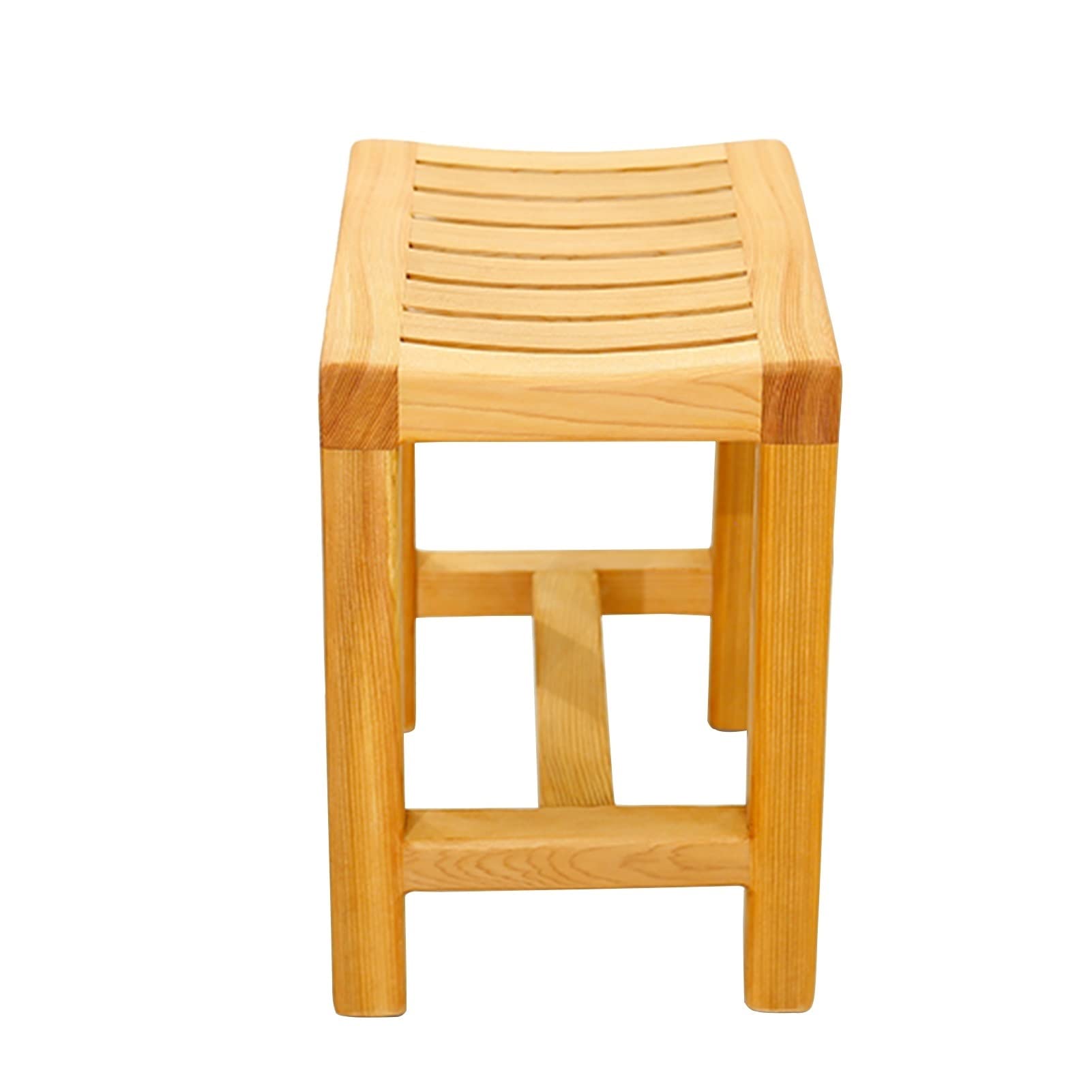 NMDCDH Waterproof Bamboo Bathroom Bench Stool - Rustic Wooden Shower Chair, Bathtub Stool & Small Footstool for Bathroom, Living Room, Fishing, or Plant Stand | Durable & Comfortable Seating Solution