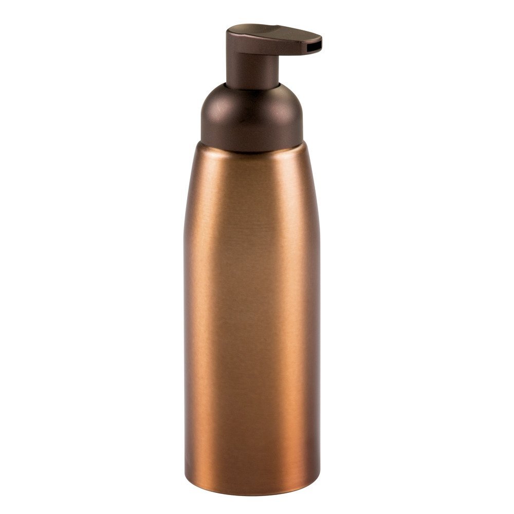 InterDesign Metro Aluminum Foaming Soap Dispenser Pump - Bronze Finish for Kitchen & Bathroom | Modern Touch-Free Hand Soap Dispenser for Sink Countertop, Vanity, or Office Wash Station