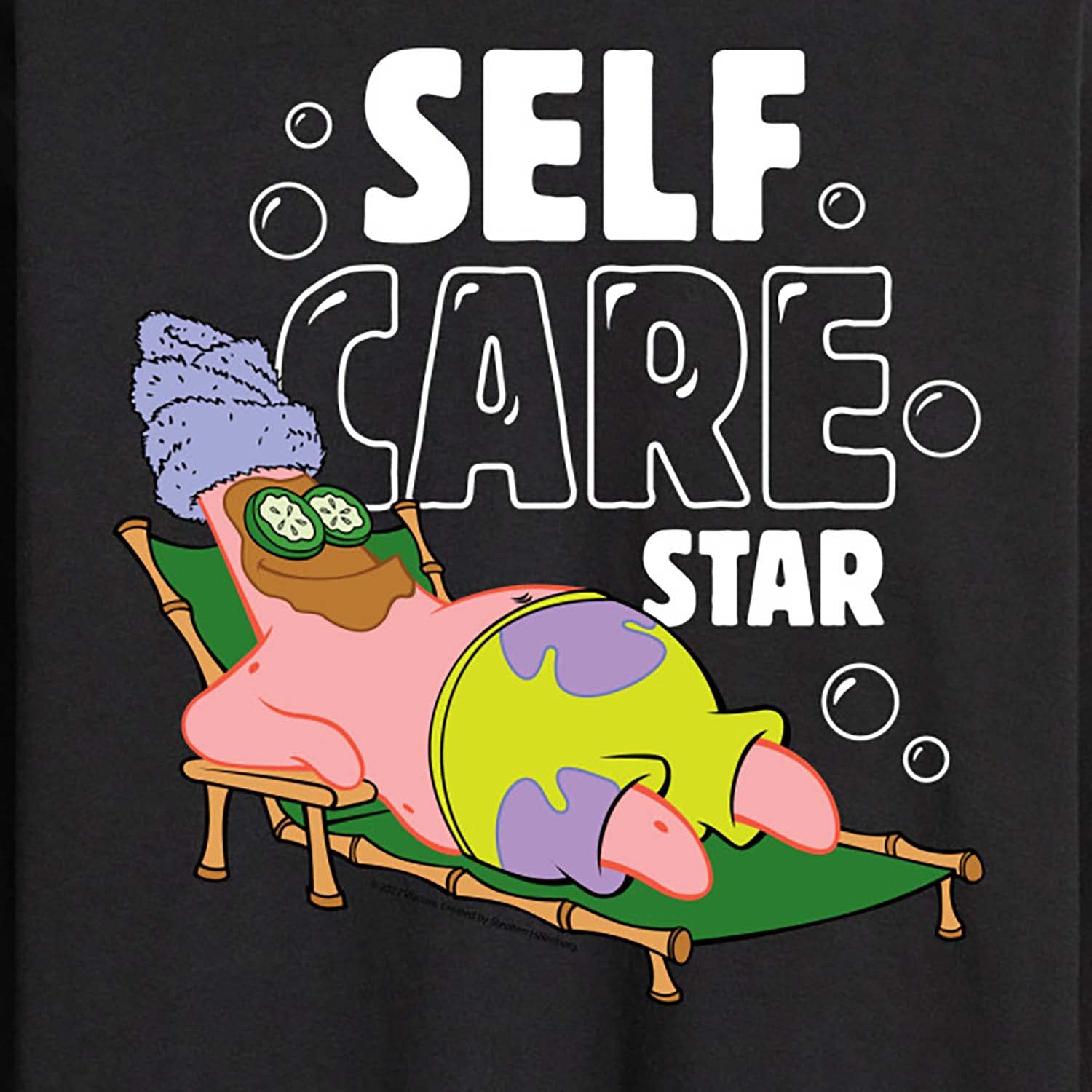 HYBRID APPAREL Spongebob Squarepants Self Care Star Men's Long Sleeve T-Shirt - Funny Cartoon Graphic Tee for Fans, Comfortable Cotton Shirt for Casual Wear, Gifts, and Everyday Outfits