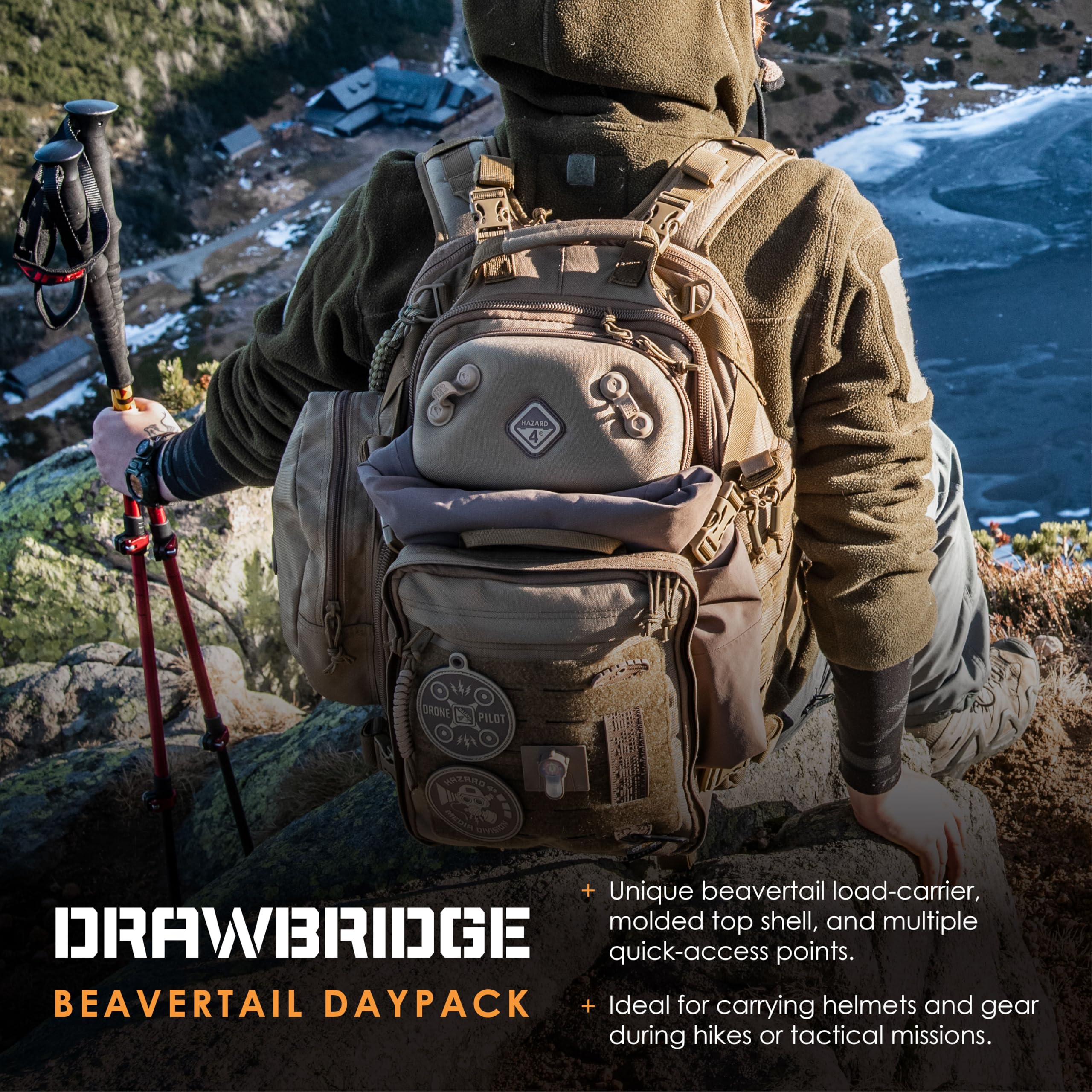 HAZARD 4 Tactical Backpack - Coyote Brown Military Style Rucksack for Outdoor Adventure, Hiking & Travel - Durable Molle Compatible Pack for Camping, Survival Gear & EDC