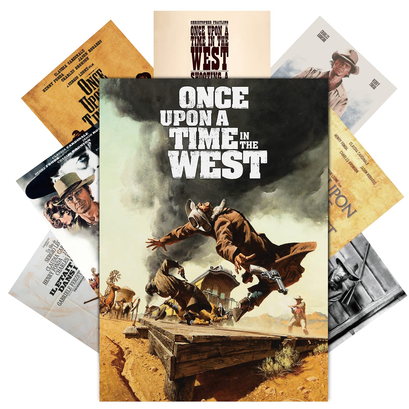 Vintage Movie Posters Set of 8 - Once Upon a Time in the West Classic Film Wall Art (10x14 Inch Unframed) | Retro Cinema Decor for Home Theater, Dorm Room & Office
