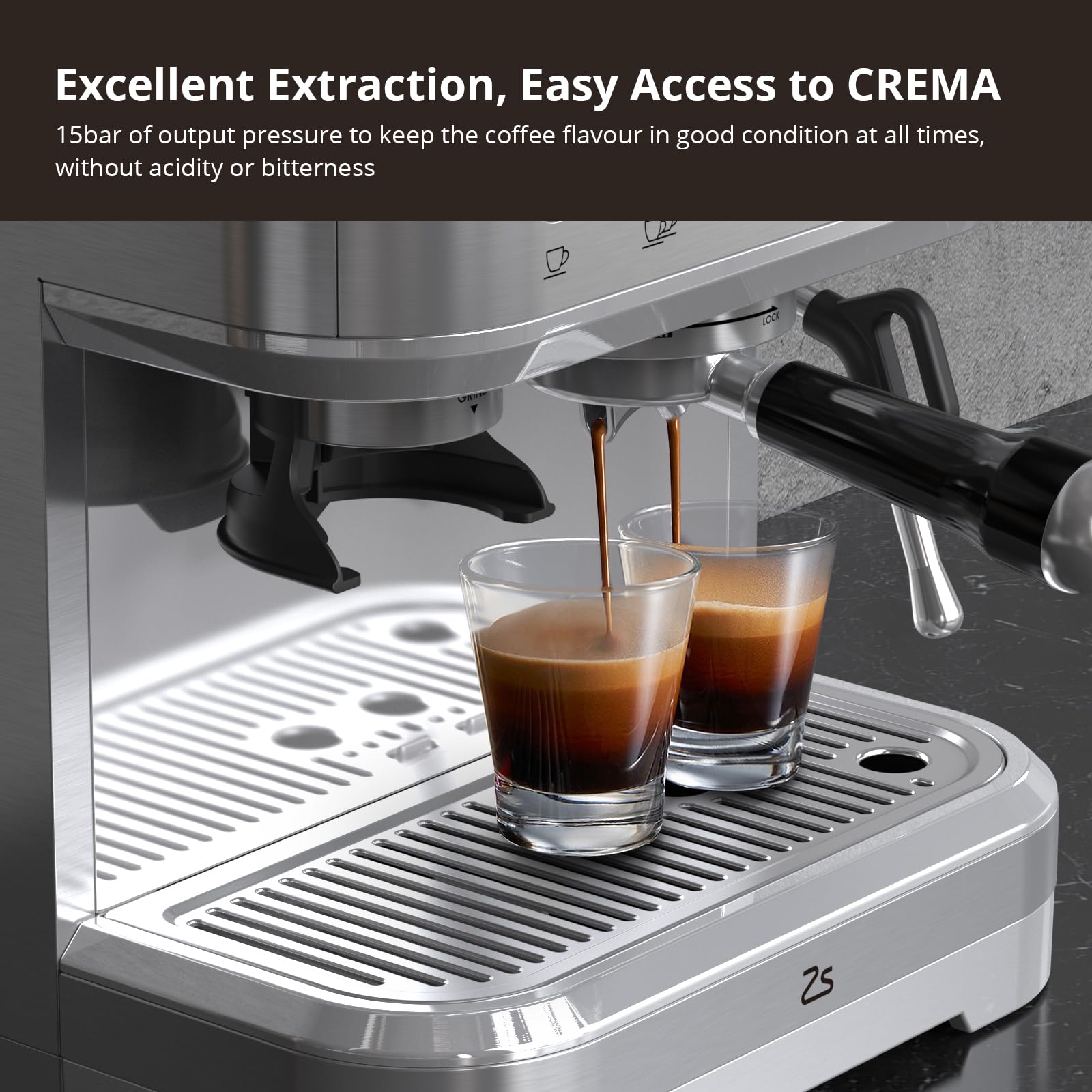 Premium Garvee Espresso Machine with Milk Frother - All-in-One Cappuccino & Latte Coffee Maker for Home Baristas - Built-In Bean Grinder & 85oz Removable Water Tank - Perfect Gift for Dad, Mom & Coffee Lovers - Ideal for Home Brewing, Entertaining & Gifting