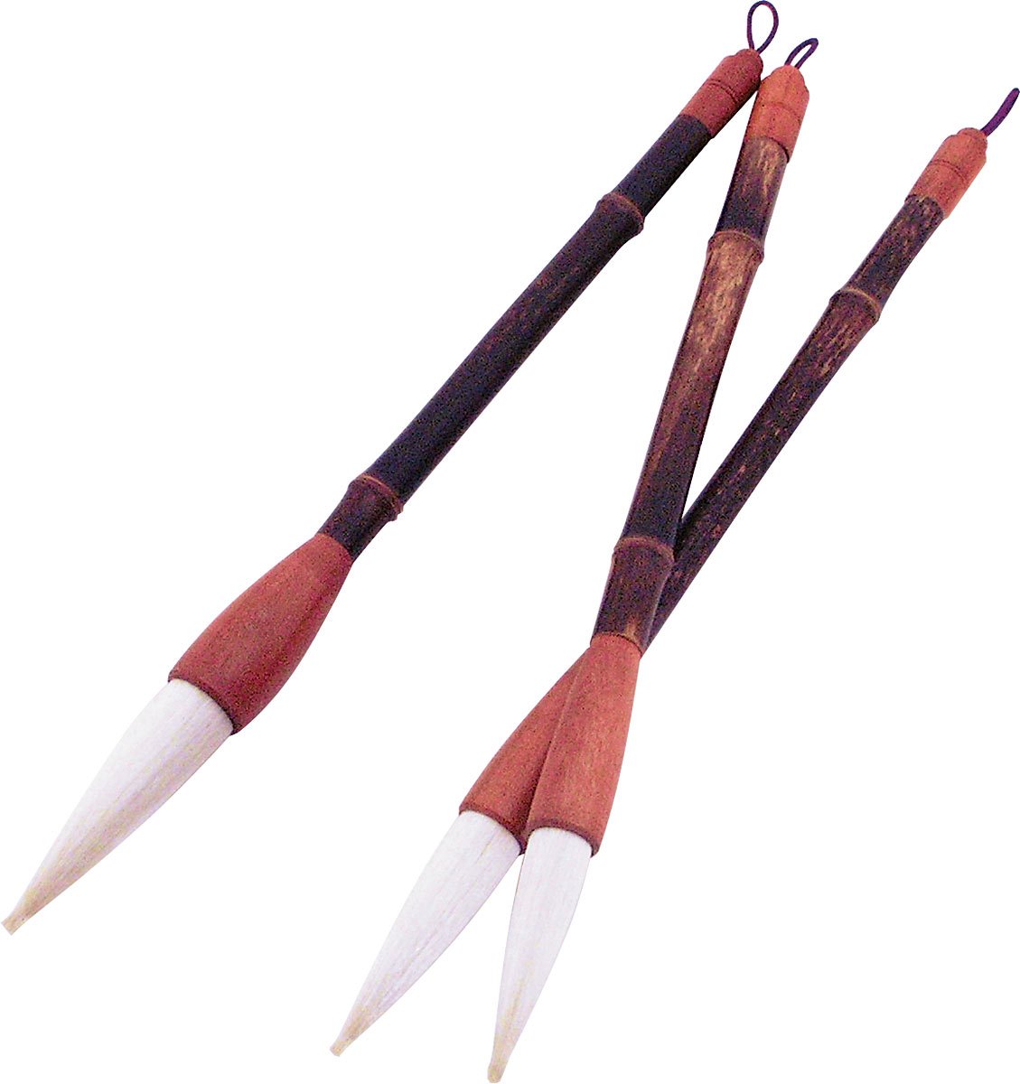 Chinese Calligraphy Brush Set - 3pc White Goat Sumi Brushes for Writing & Painting | Art Kit