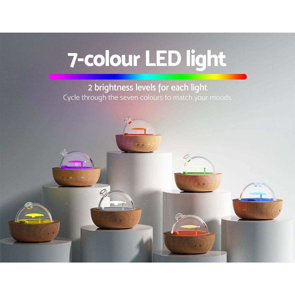 Devanti Aroma Diffuser - Essential Oil Humidifier with LED Lights, Glass Design for Aromatherapy | Perfect for Home, Office, Yoga & Spa Relaxation