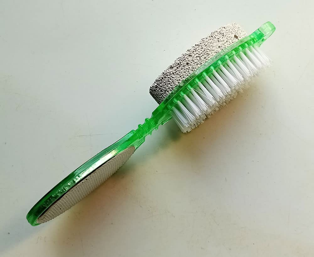 4-in-1 Pedicure Paddle Tool Kit - Professional Foot Care Set with Exfoliating Brush, Callus Remover & Nail Cleaner - Perfect for Home Spa, Salon & Travel Use