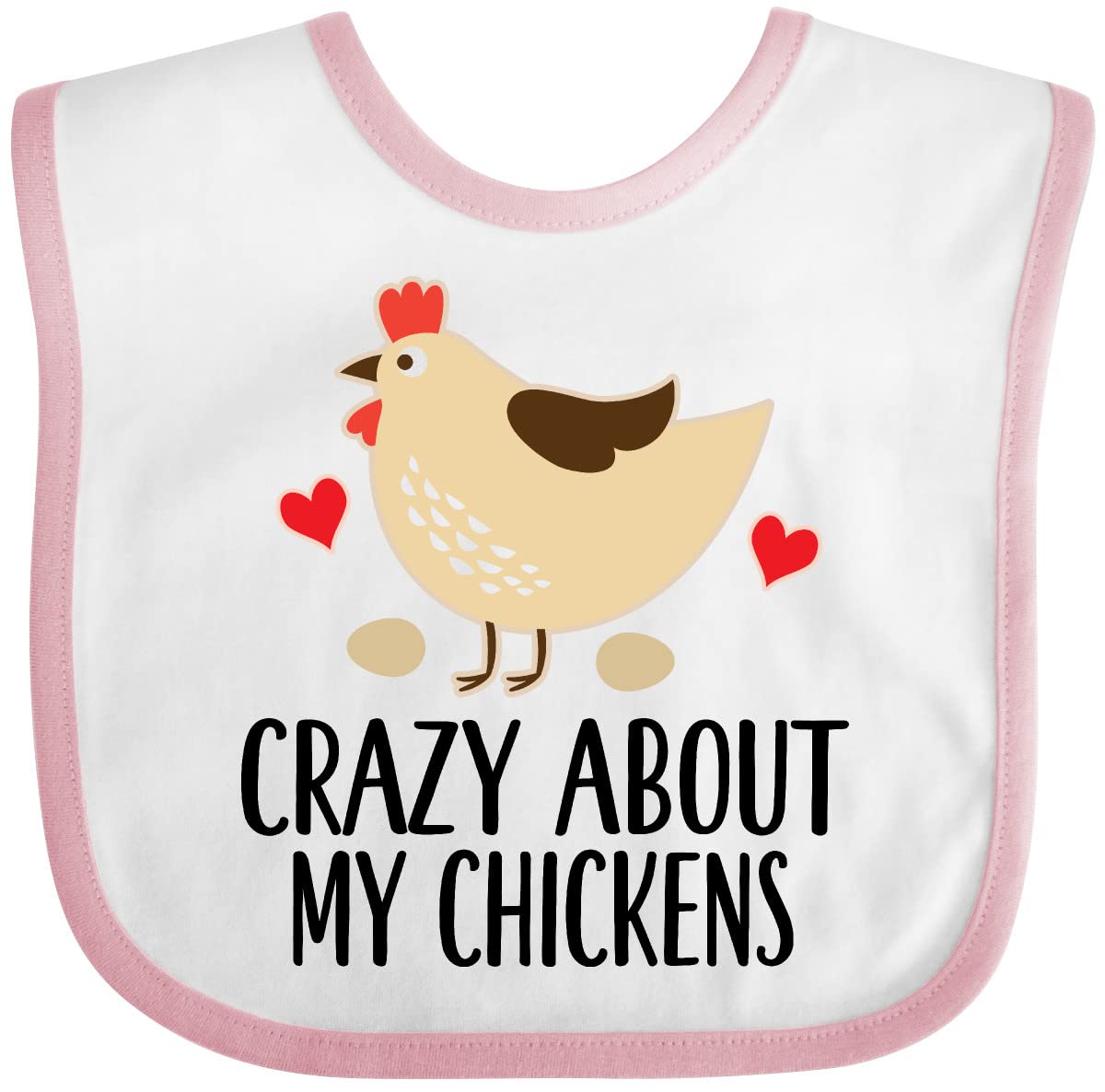 Inktastic Adorable Chicken Farming Baby Bib - Soft & Absorbent for Messy Eaters - Perfect for Farm-Themed Parties, Baby Showers & Everyday Feeding Time
