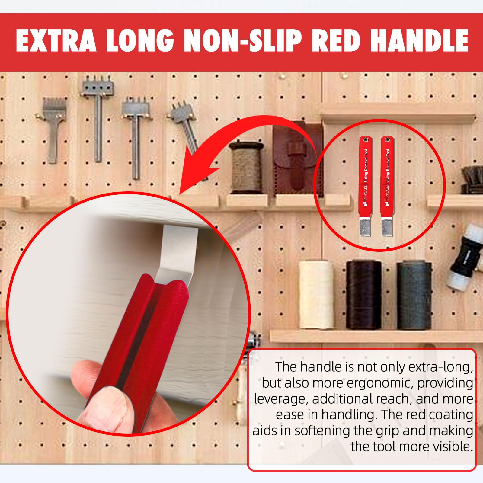 TonGass 2-Pack 7-Inch Vinyl Siding Removal Tool with Extra Long Handle - Heavy Duty Steel Blade for Vinyl Installation & Removal - Ultimate Zip Tool to Prevent Siding Damage - Perfect for Home Renovation & DIY Projects