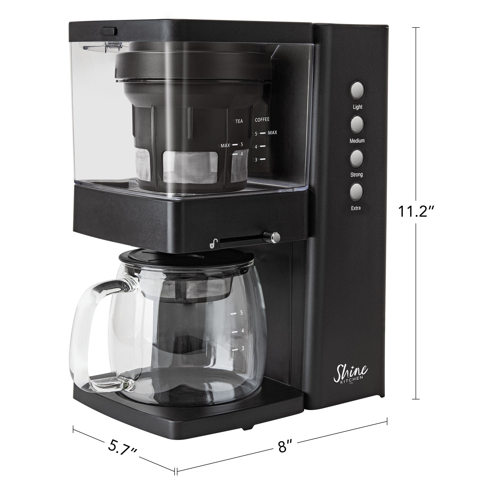 Shine Kitchen Co.® Rapid Cold Brew Coffee & Tea Maker with Vacuum Extraction Technology - Perfect for Home, Office & Outdoor Use