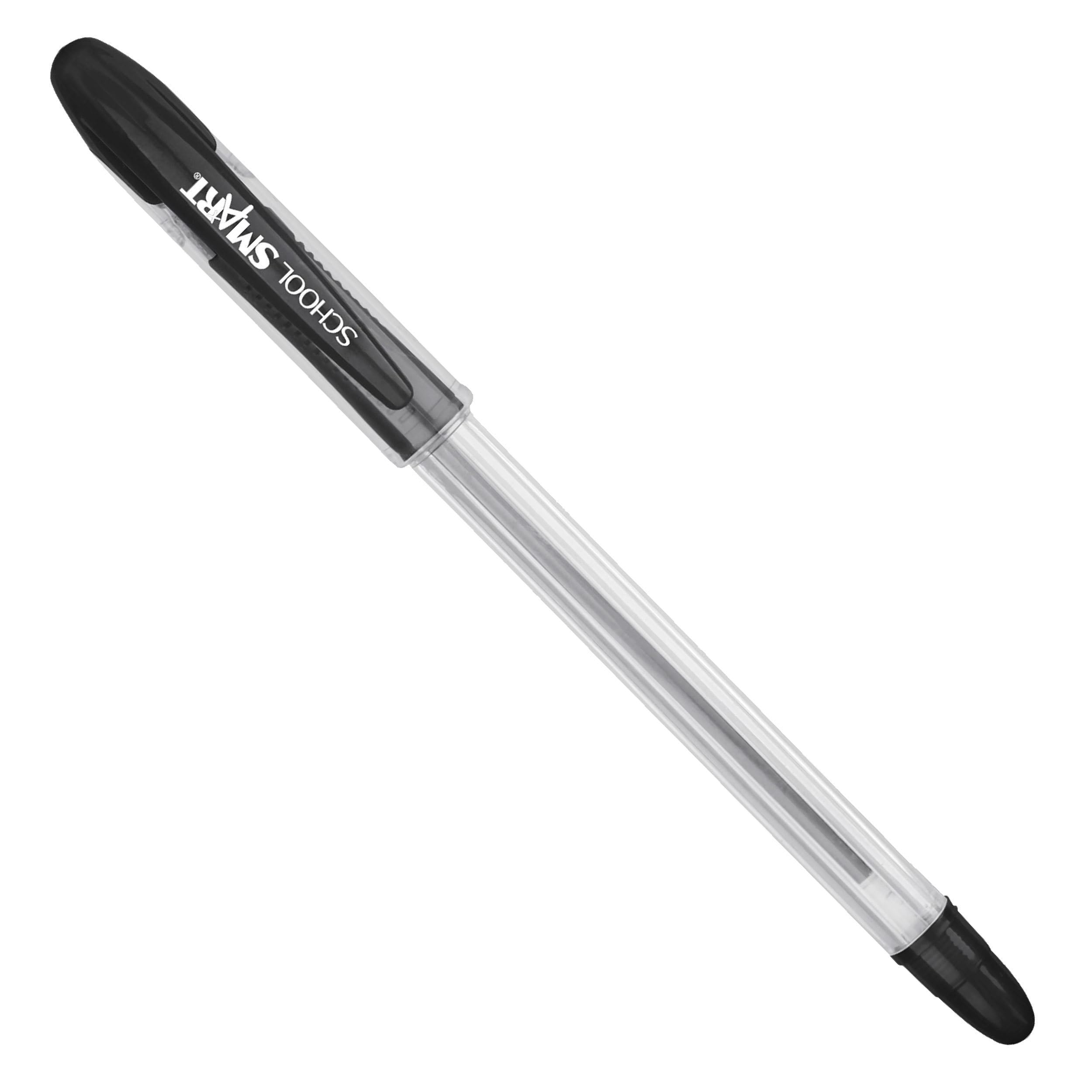 School Smart Ballpoint Pens - Medium Tip, Black Ink, Pack of 48 - Smooth Writing Pens for Office, School & Note Taking