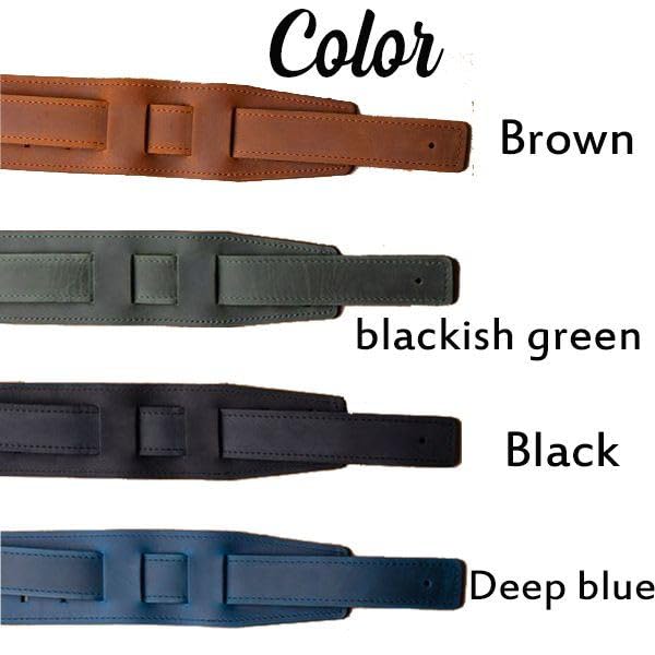 Custom Engraved Leather Guitar Strap - Personalized Name & Design 2.3