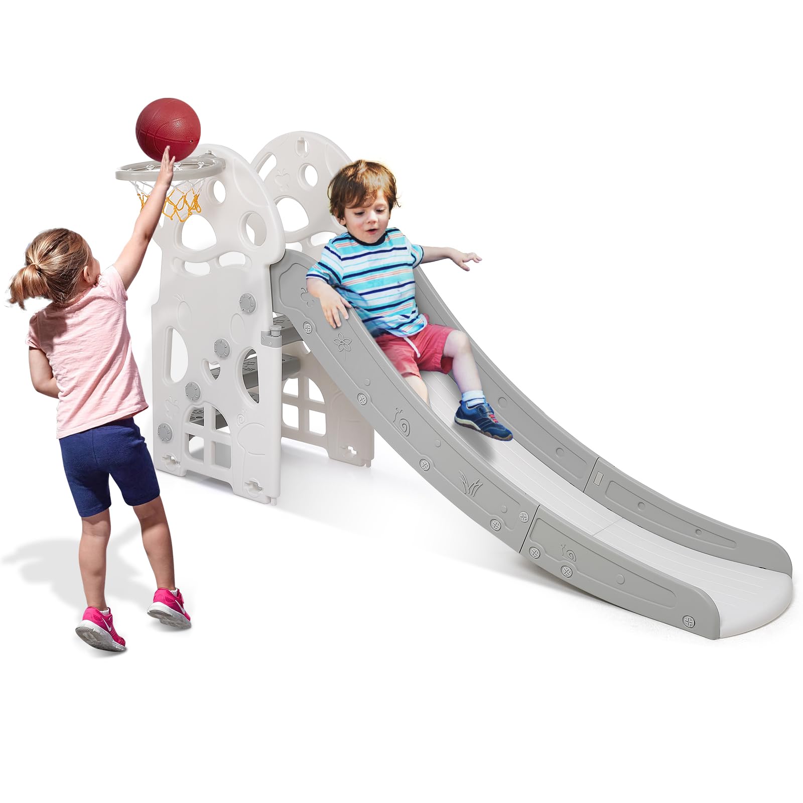 GARVEE 3-in-1 Toddler Slide with Extra Long Slope - Safe & Durable Indoor/Outdoor Play Slide for Kids - Perfect for Backyard, Playroom, and Preschool Activities
