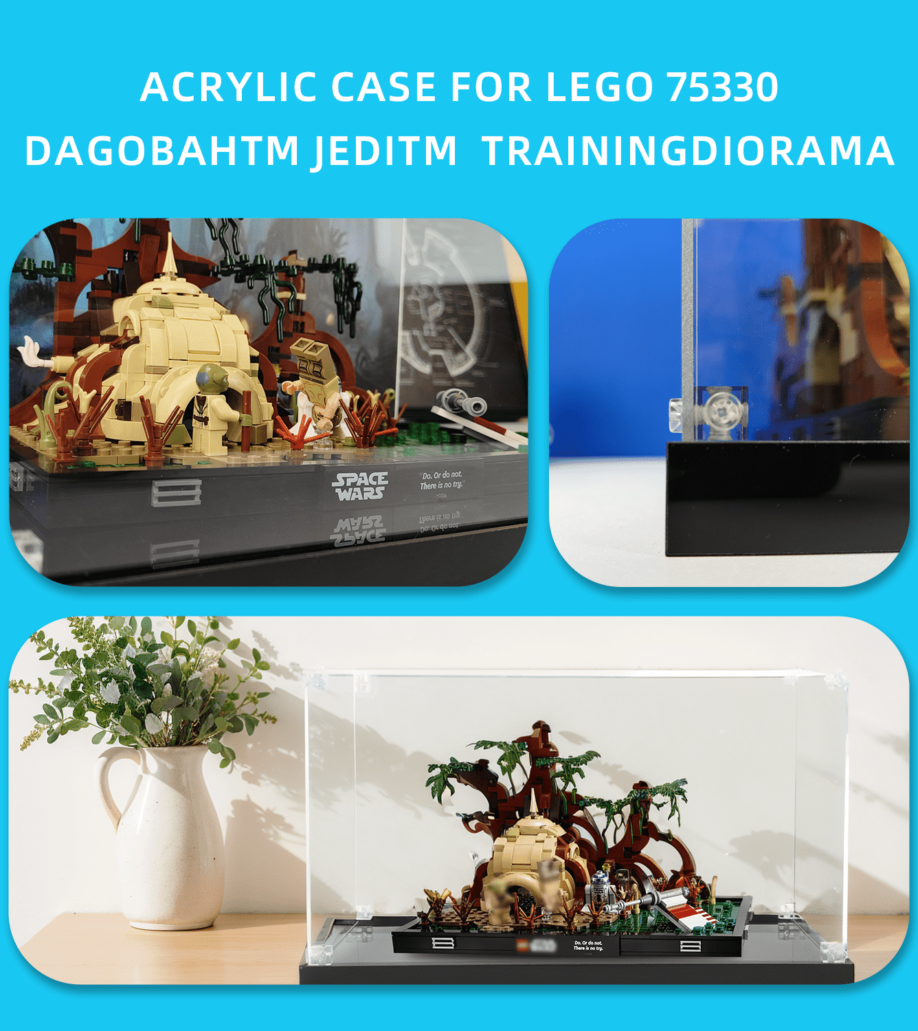 Lego Star Wars Dagobah Jedi Training Diorama 75330 Display Case - Protective Showcase for Collectible Building Sets - Perfect for Home & Office Decoration, Gift Giving & Display Storage