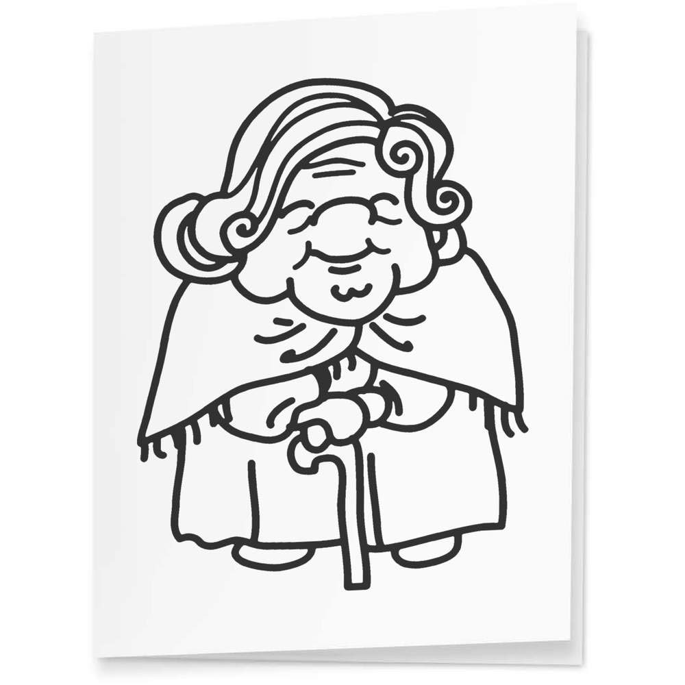 Azeeda 4-Pack Vintage 'Old Lady' Gift Tags - Perfect for Birthday, Christmas & Party Presents - Elegant Handmade Labels for Special Occasions (GI00028460)