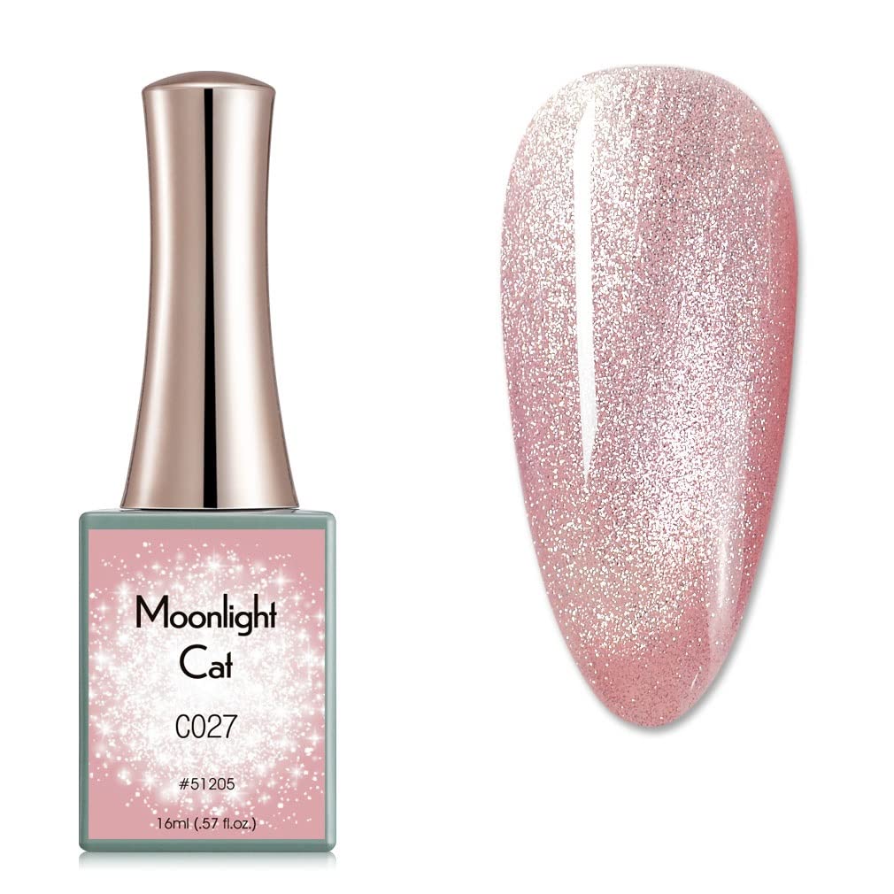 CANNI 16ml Gel Nail Polish - Moonlight Cat Series, Shining Soak Off UV Gel Varnish, Long Lasting & High Gloss, Requires UV/LED Light to Cure (Color C027) - Perfect for Salon, Home Manicure & Nail Art Designs