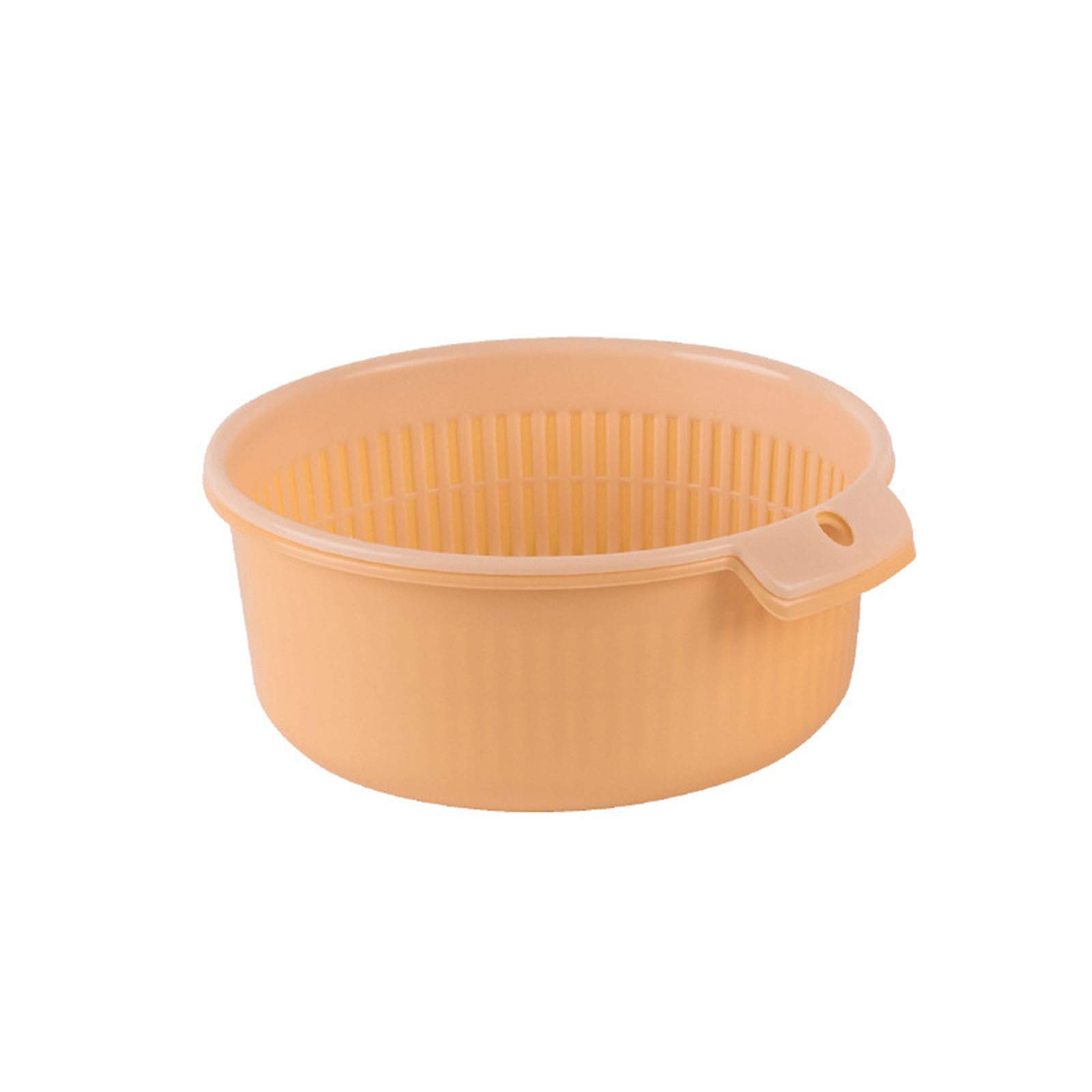 Double-Layer Hollow Storage Basket for Washing Vegetables - Durable Kitchen Sink Drainer, 3.5 Inch, Yellow - Perfect for Kitchen, Dining & Bar Use