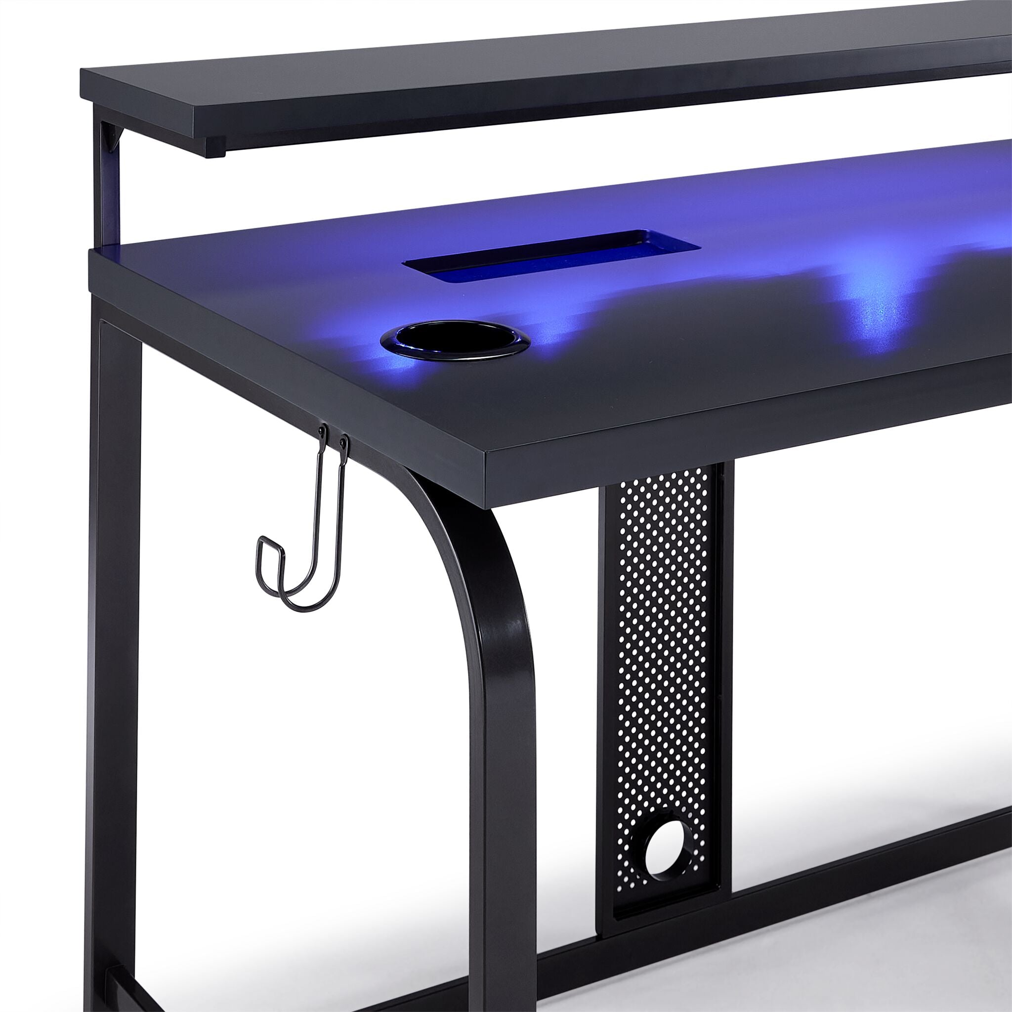 Zander II Gaming Computer Desk - Ergonomic Grey PC Desk for Gamers & Streamers - Perfect for Home Office, Gaming Setup & Workspace