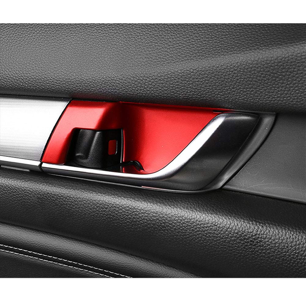 4-Piece ABS Car Door Handle Bowl Covers for Honda Accord 2018-2022 - Interior Trim Accessories (Red) | Upgrade Your Car's Style & Protection