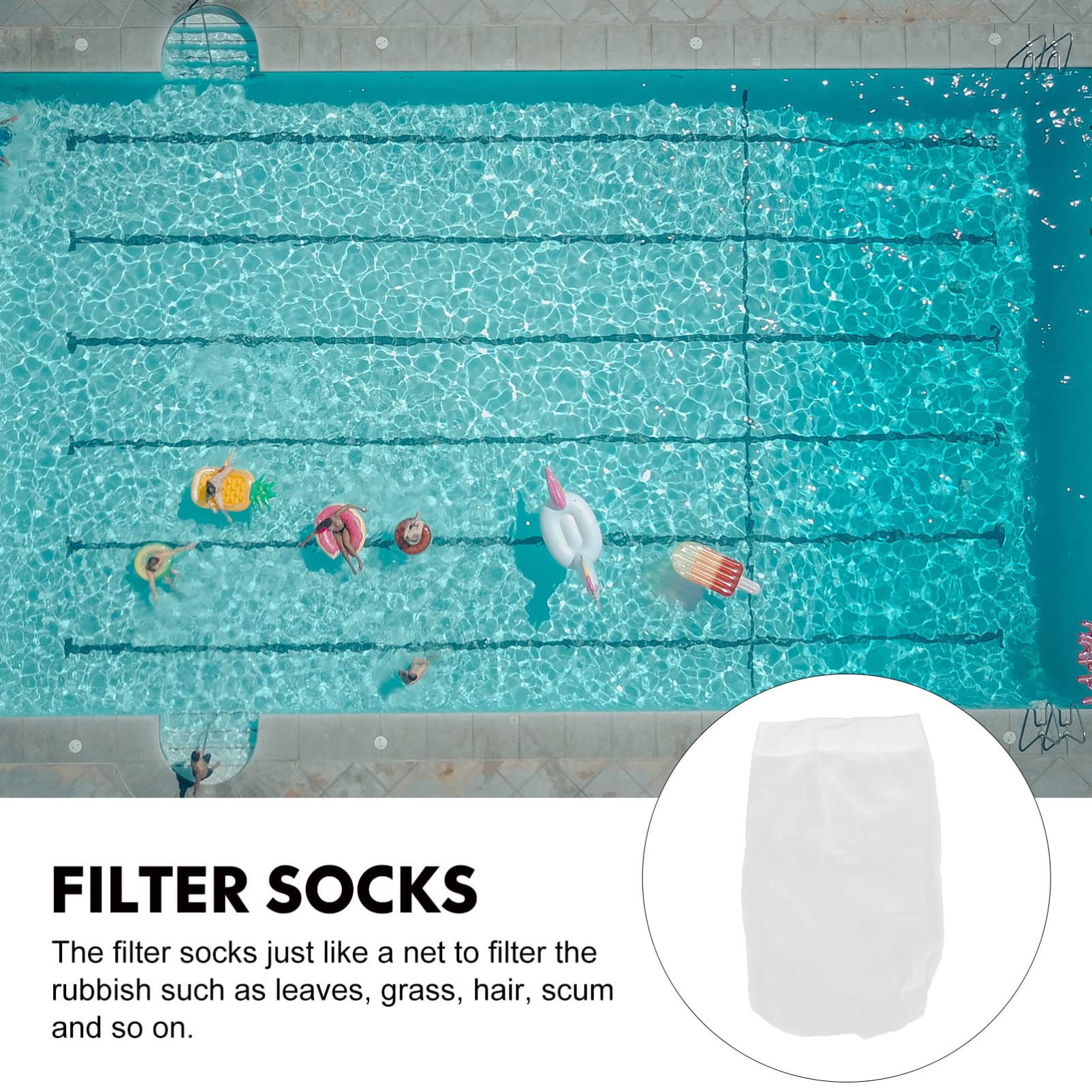 30pcs White Nylon Pool Skimmer Socks - Premium Pool Filter Socks for Inground Swimming Pools - Durable Skimmer Basket Replacement - Perfect for Pool Maintenance, Water Filtration & Clean Swimming Experience