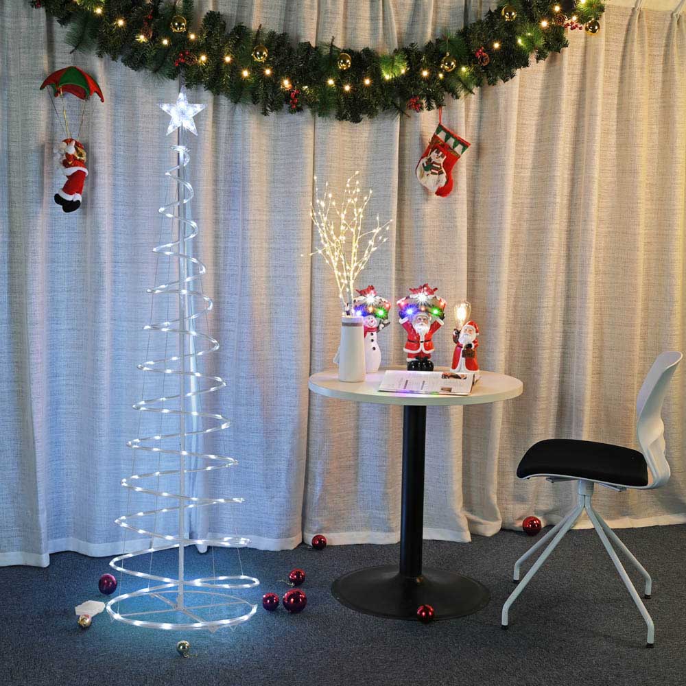 6ft LED Lighted Spiral Christmas Tree with Battery Operation - Perfect for Indoor Holiday Decor, Parties & Festive Home Lighting
