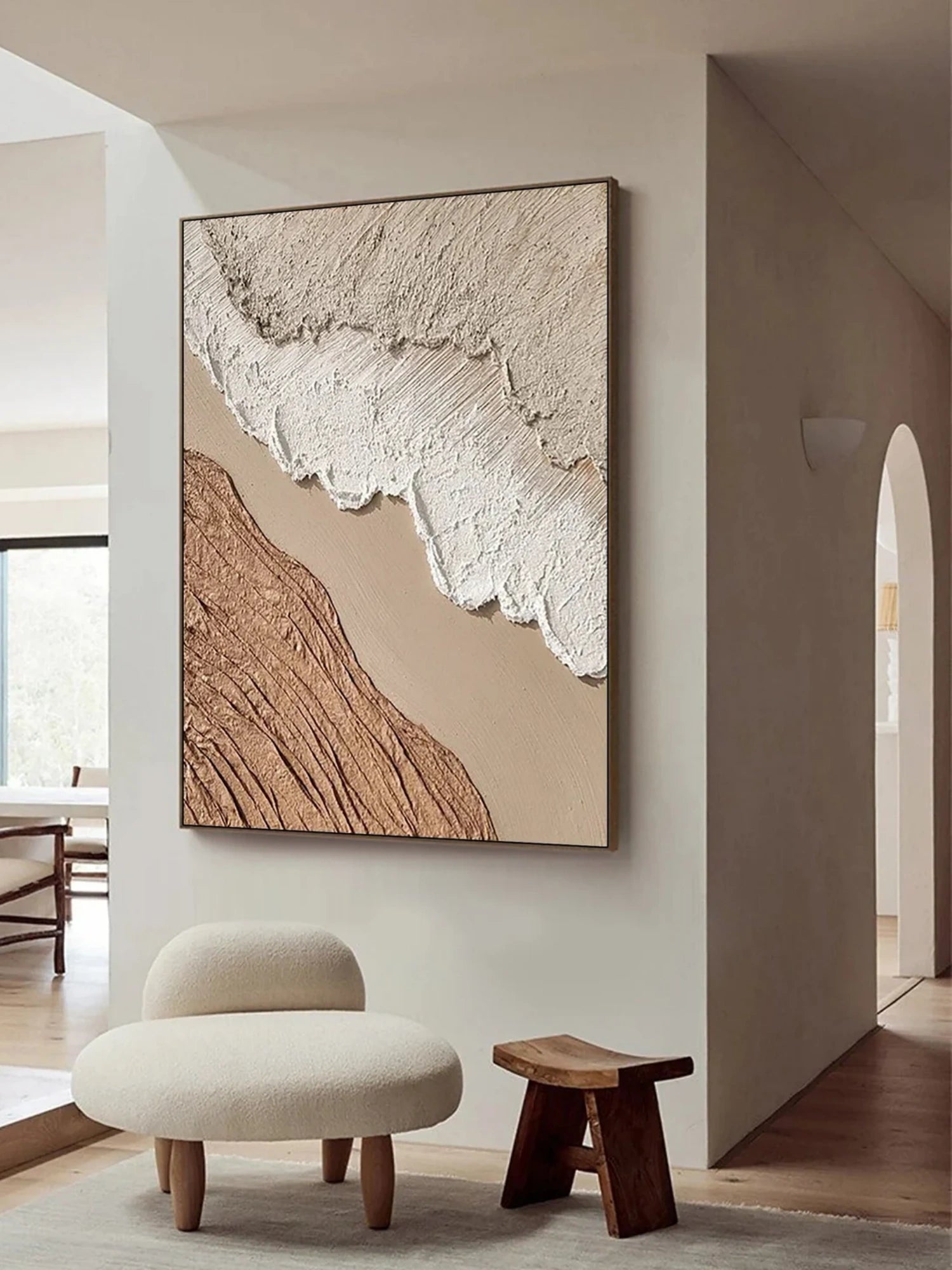 Beige & Brown Abstract Wall Art Print #BB141 - Modern Home Decor for Living Room, Bedroom & Office