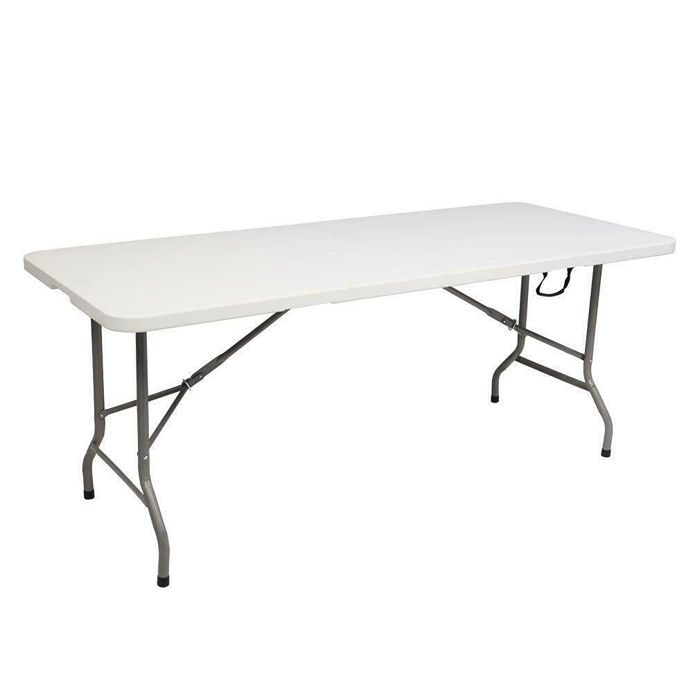 6FT Folding Camping Table - Portable Outdoor Picnic Table for Camping, Beach, Patio & Office Use - Lightweight & Durable Camping Furniture with Folding Chairs - Perfect for Backyard, Tailgating & Travel