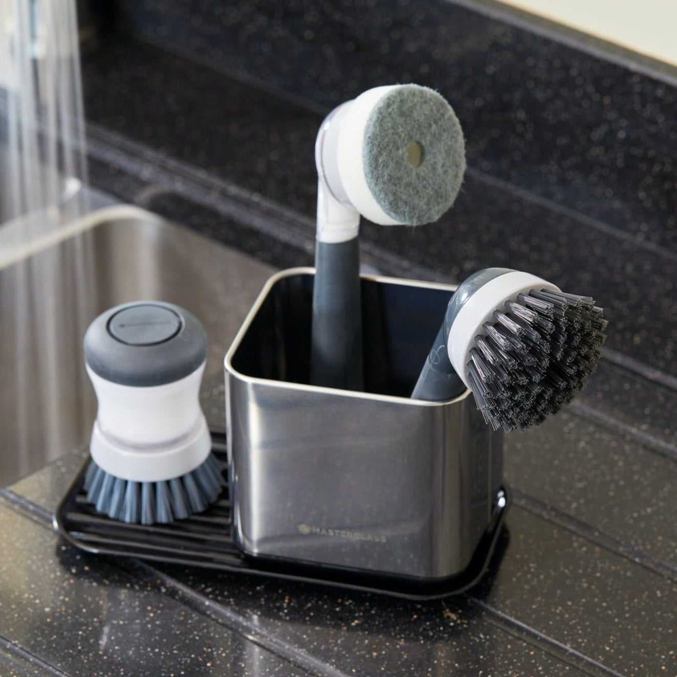 Premium Stainless Steel Sink Organizer - Dish Drying Rack & Sponge Holder for Kitchen Countertop - Perfect for Small Spaces & Apartment Living