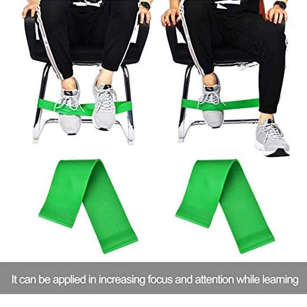 10 Pack Stretch Resistance Chair Bands for Kids - Natural Latex Foot Fidget Bands for School Classroom Chairs & Desks - ADHD & SPD Sensory Toys - Perfect for Focus, Movement & Active Sitting (Black)
