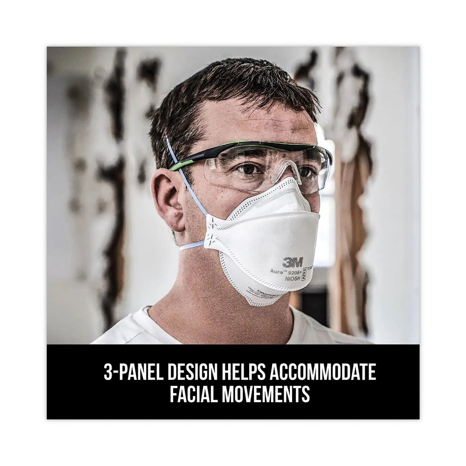 3M™ Aura Particulate Respirator 9205+ N95 Mask - One Size Fits Most - 20 Pack - Dust, Pollen & Air Pollution Protection for Construction, Woodworking & Healthcare Workers